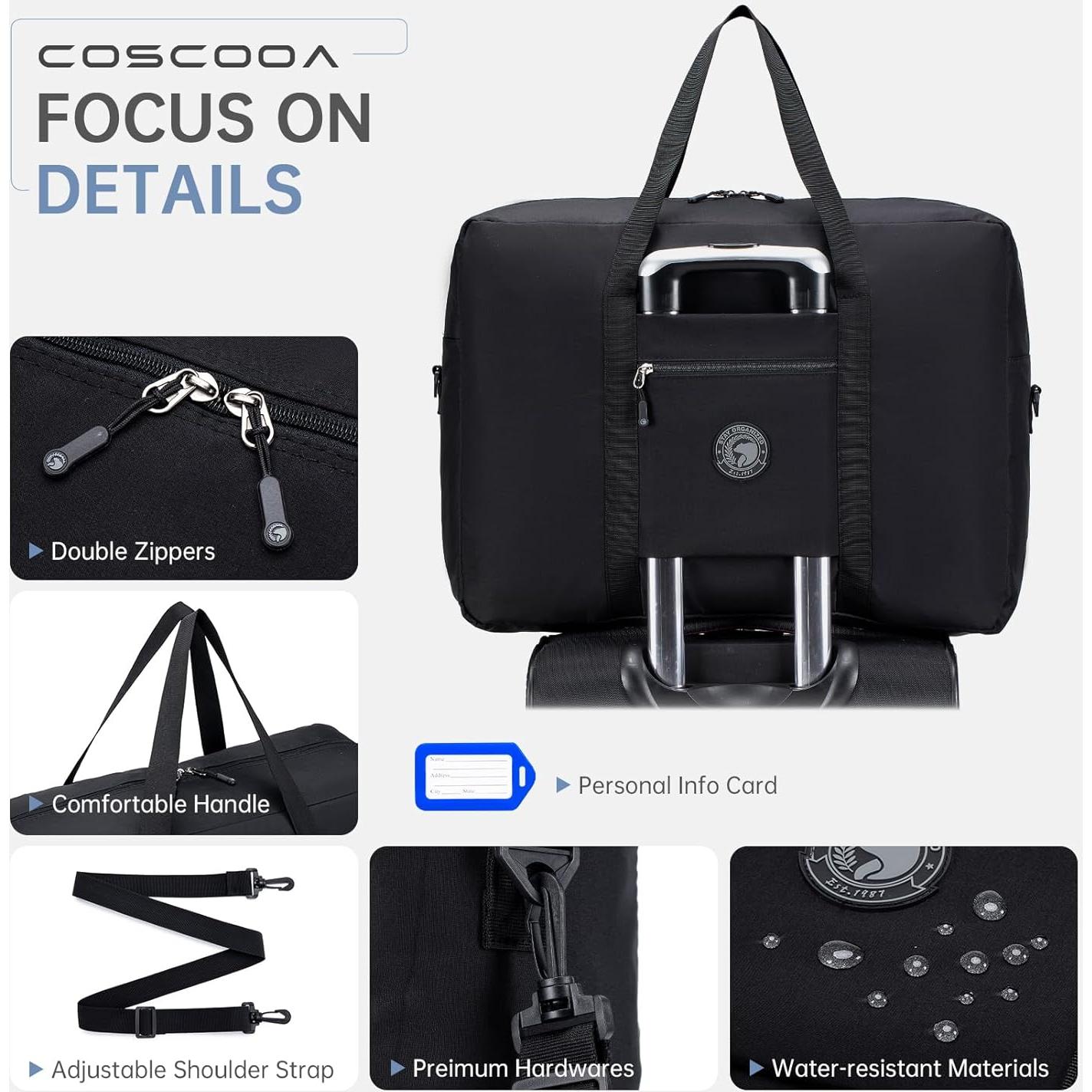 Bolsa de viaje plegable COSCOOA 45L impermeable unisex