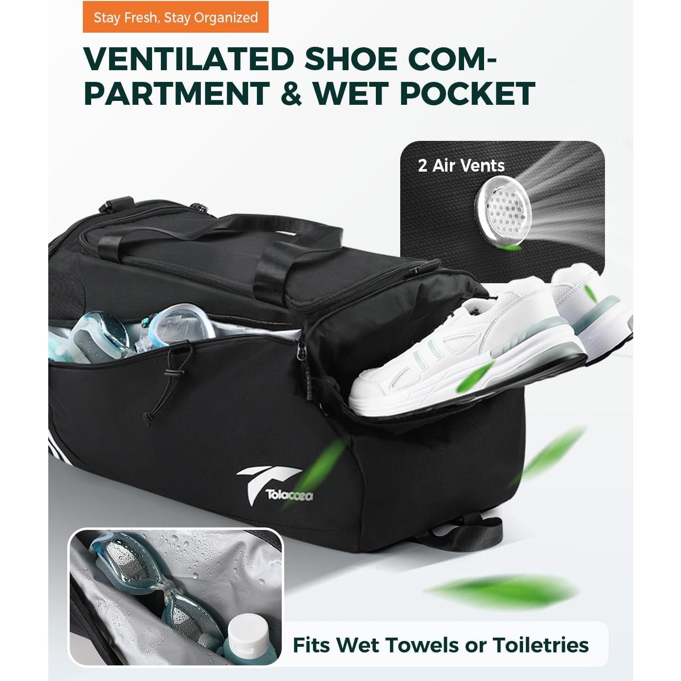 Bolsa de Gimnasio Tolaccea 45L Unisex con Compartimentos