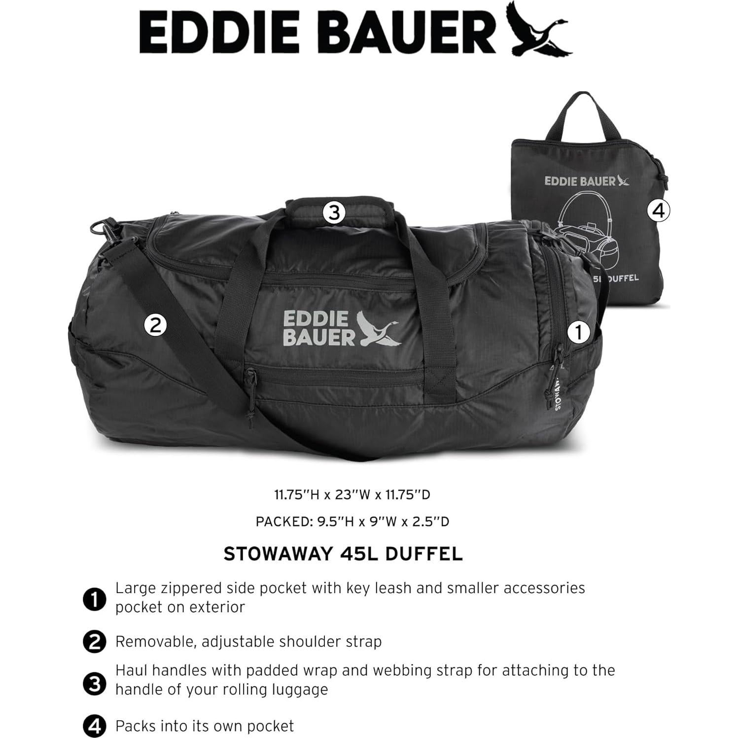 Bolsa de Viaje Plegable Eddie Bauer 45L Ripstop 58.42cm