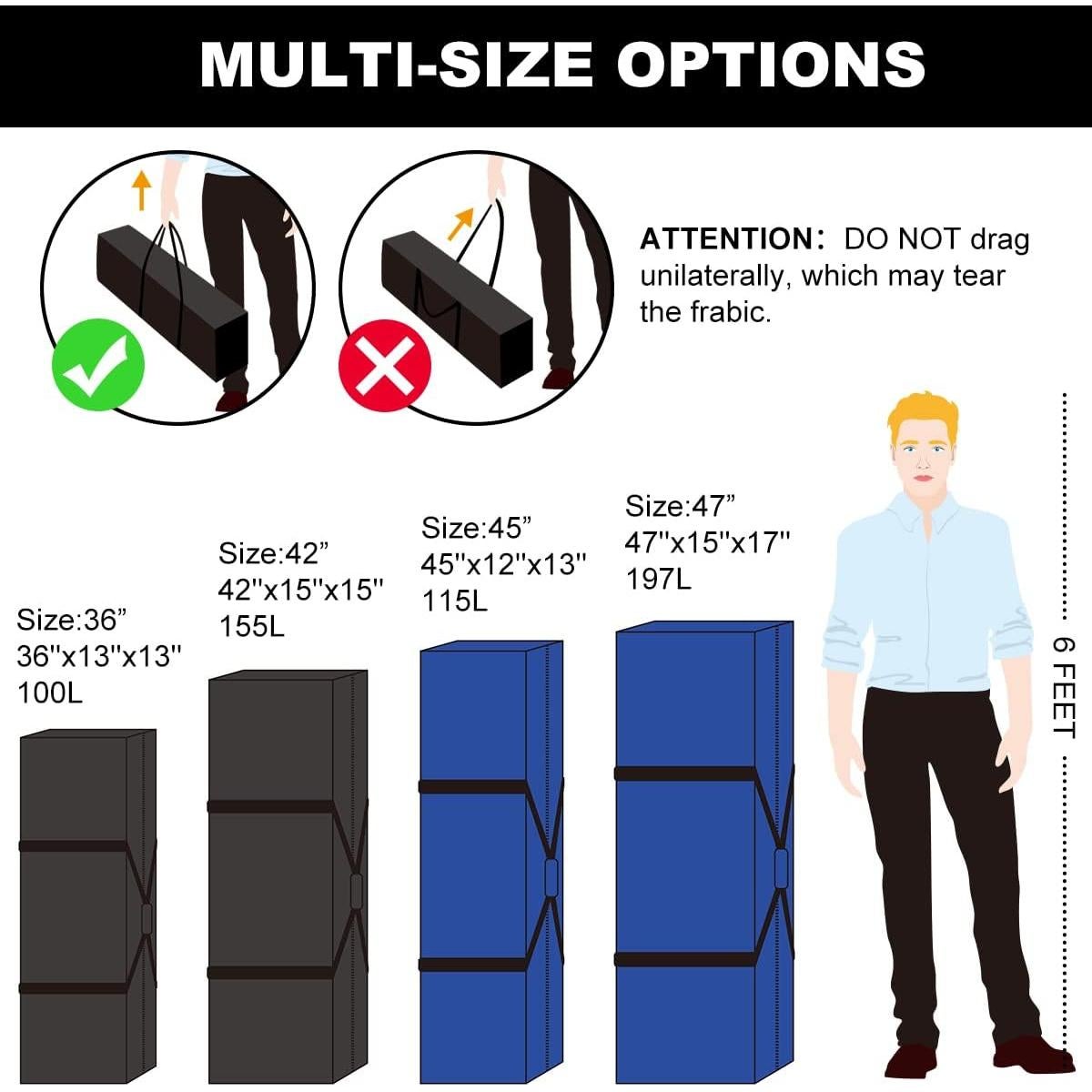 Bolsa de Deporte Duffle COOLBEBE 114.3cm Resistente y Impermeable