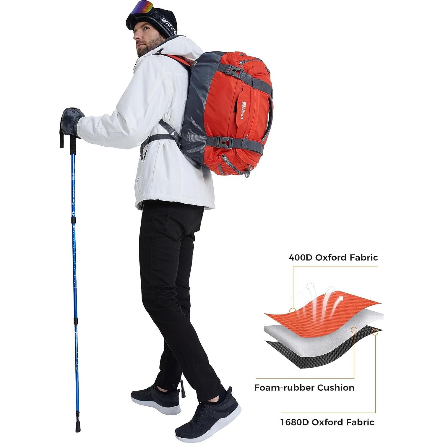 Bolsa de viaje grande Ubon 45L con compartimentos y correas