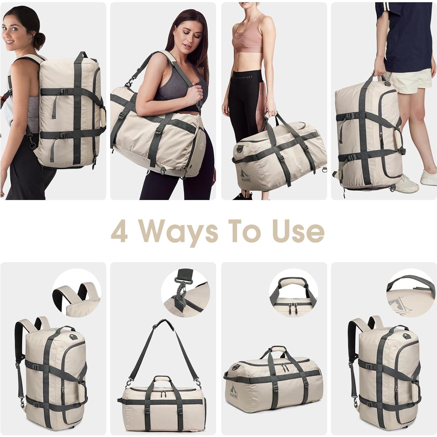 Bolsa de Gimnasio G4Free 45L Resistente al Agua con Compartimento para Zapatos