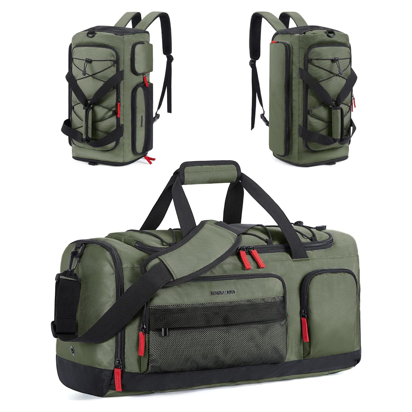 Bolsa de Gimnasio BAGSMART 35L Verde con Compartimentos