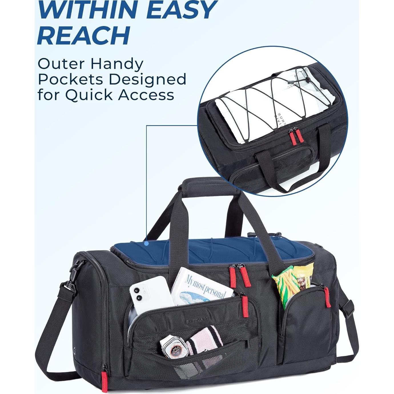 Bolsa de Gimnasio BAGSMART 35L Verde con Compartimentos