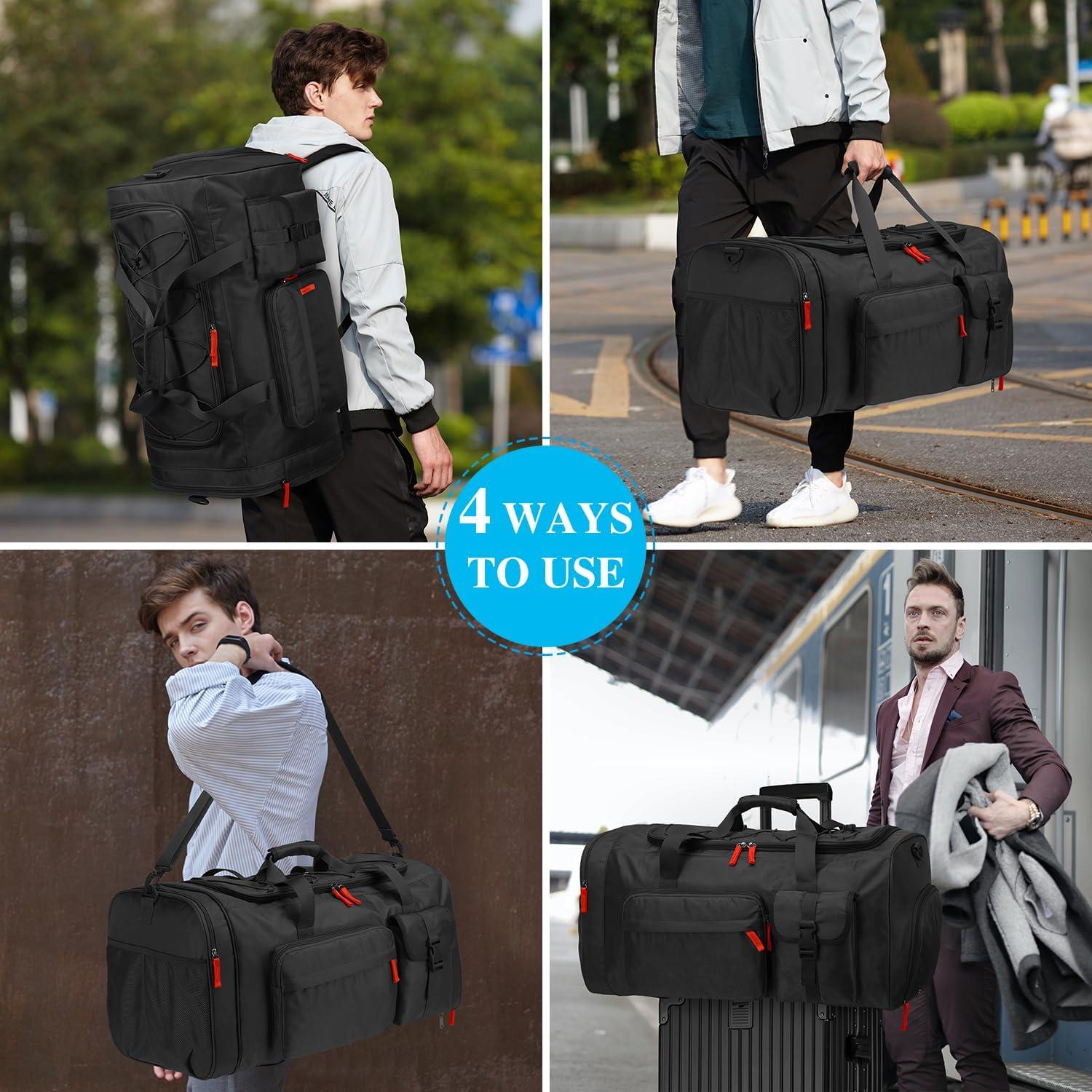 Bolsa de viaje grande Lyweem 70L impermeable negra