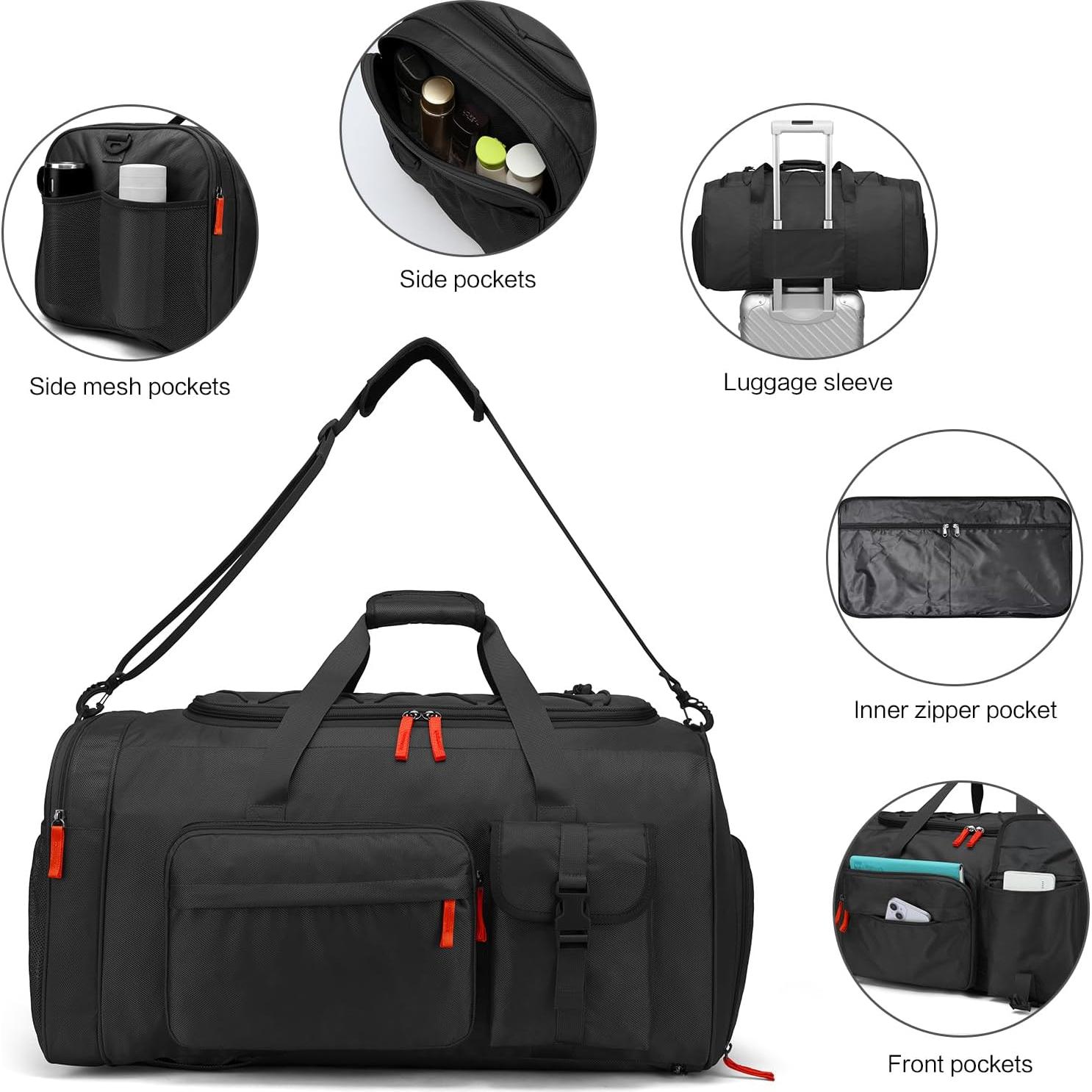 Bolsa de viaje grande Lyweem 70L impermeable negra