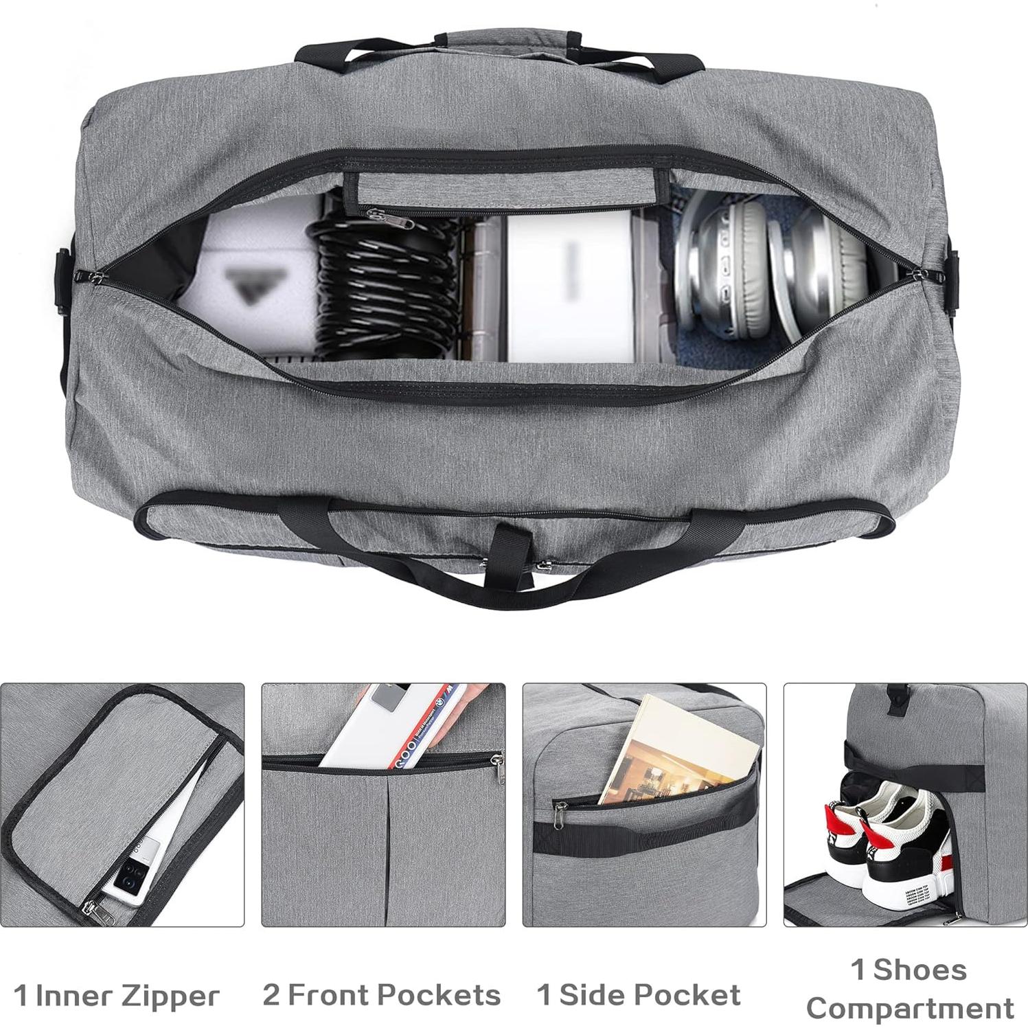 Bolsa de viaje Urtala 120L gris impermeable y plegable