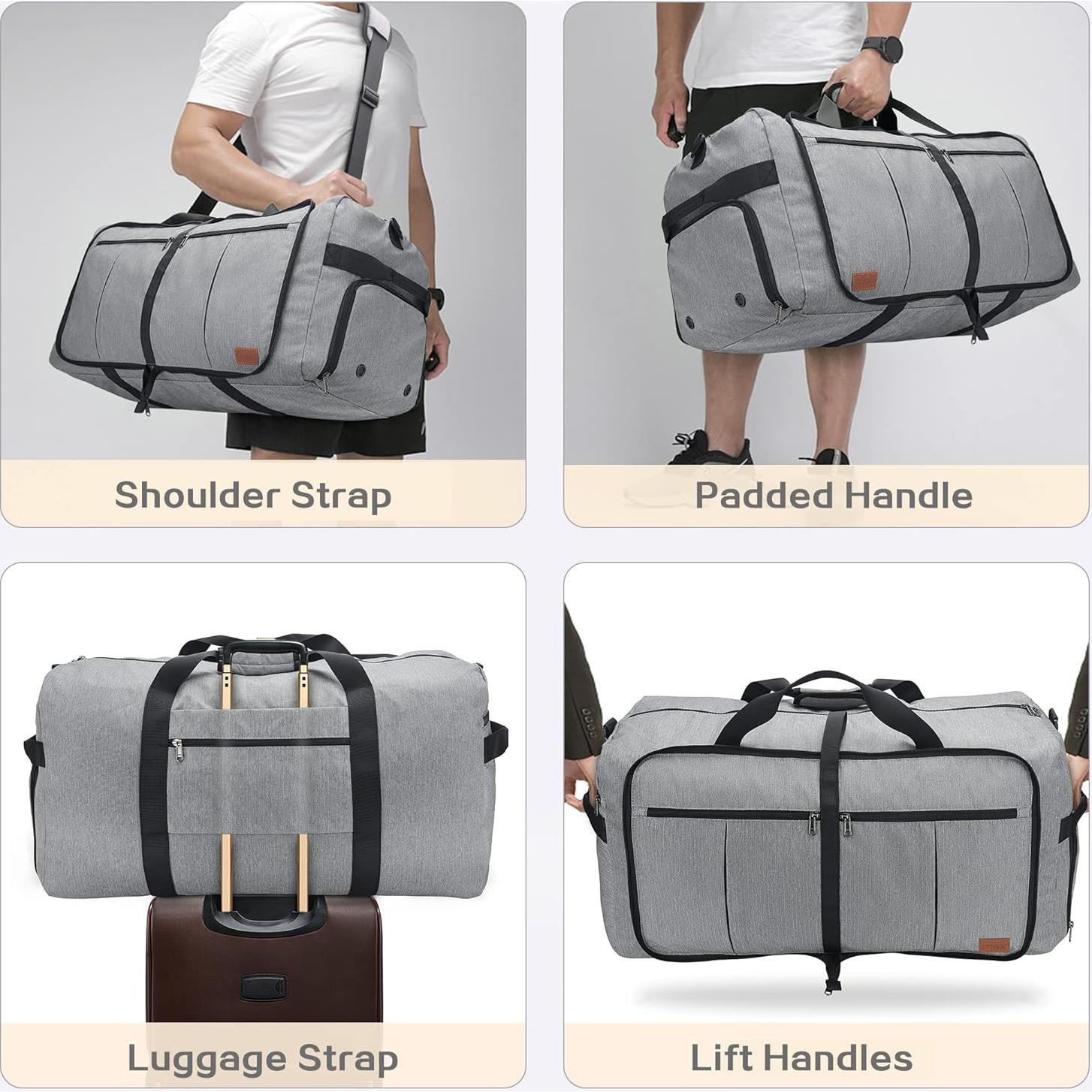 Bolsa de viaje Urtala 120L gris impermeable y plegable