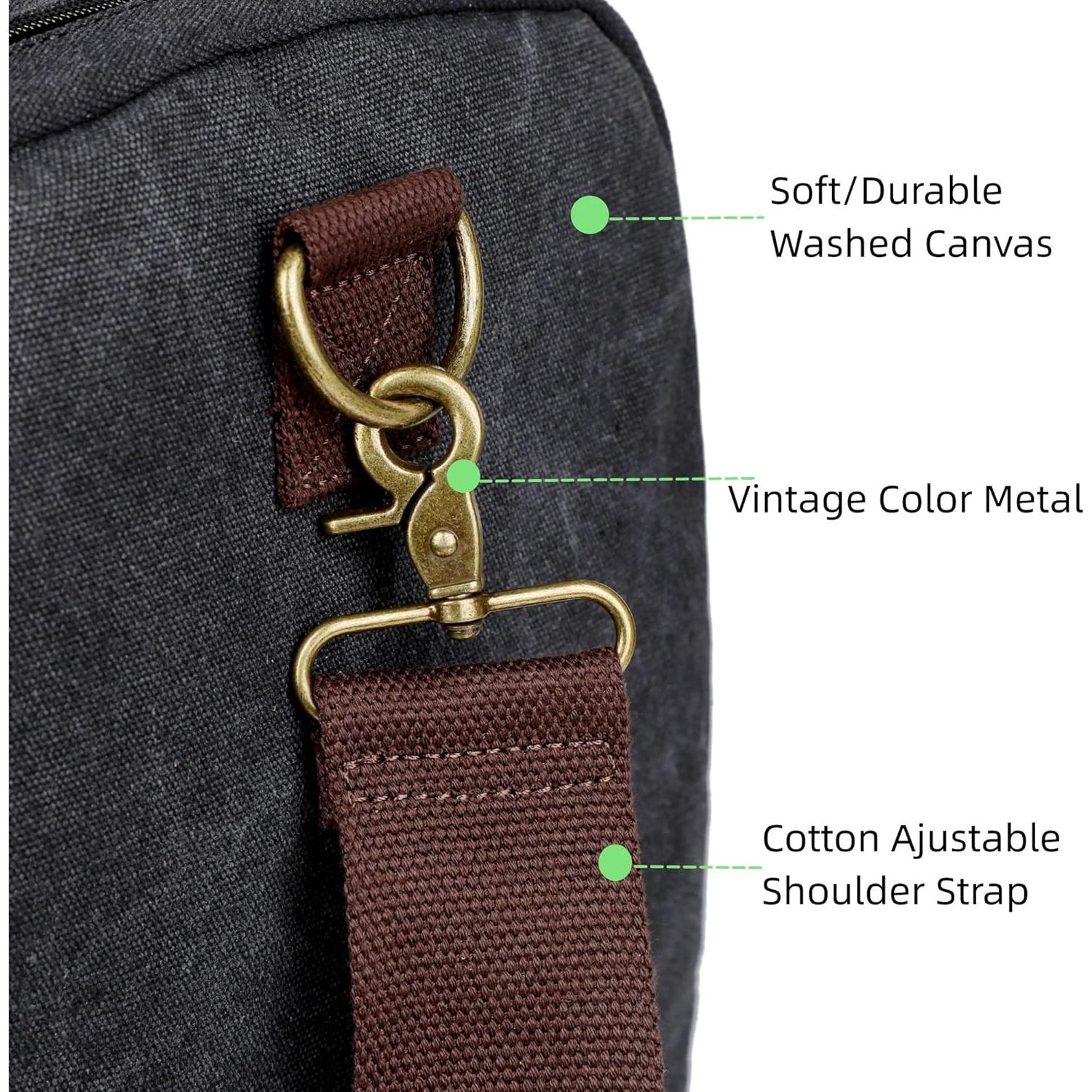 BAOSHA Large 45L Canvas Travel Duffle bag Weekender overnight Bag Carry on bag Expandable for Men HB-23 (Light Black)