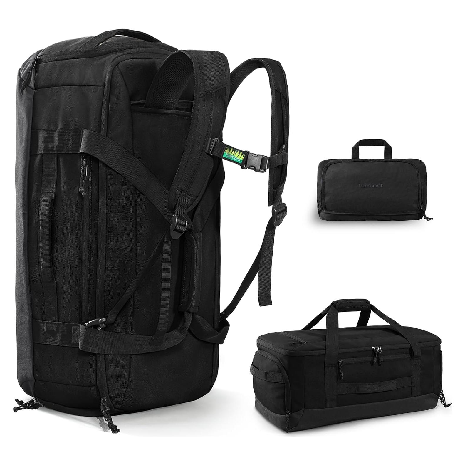 Bolsa Duffle Plegable Haimont 60L Impermeable Negro