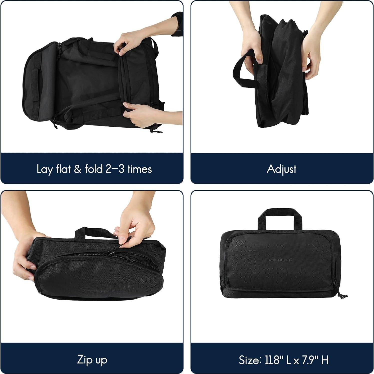 Bolsa Duffle Plegable Haimont 60L Impermeable Negro