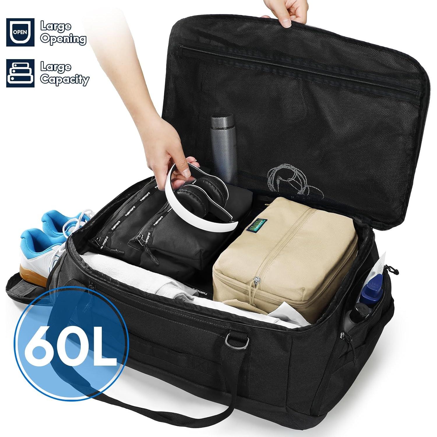 Bolsa Duffle Plegable Haimont 60L Impermeable Negro