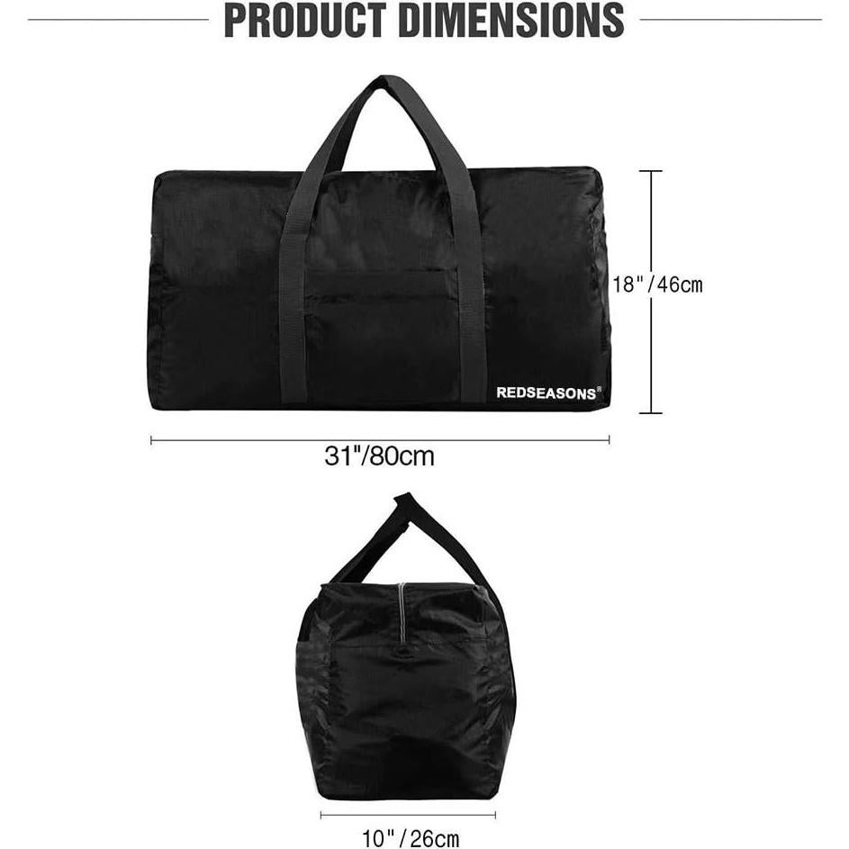Bolsa de viaje plegable RedSeasons 96L impermeable negra