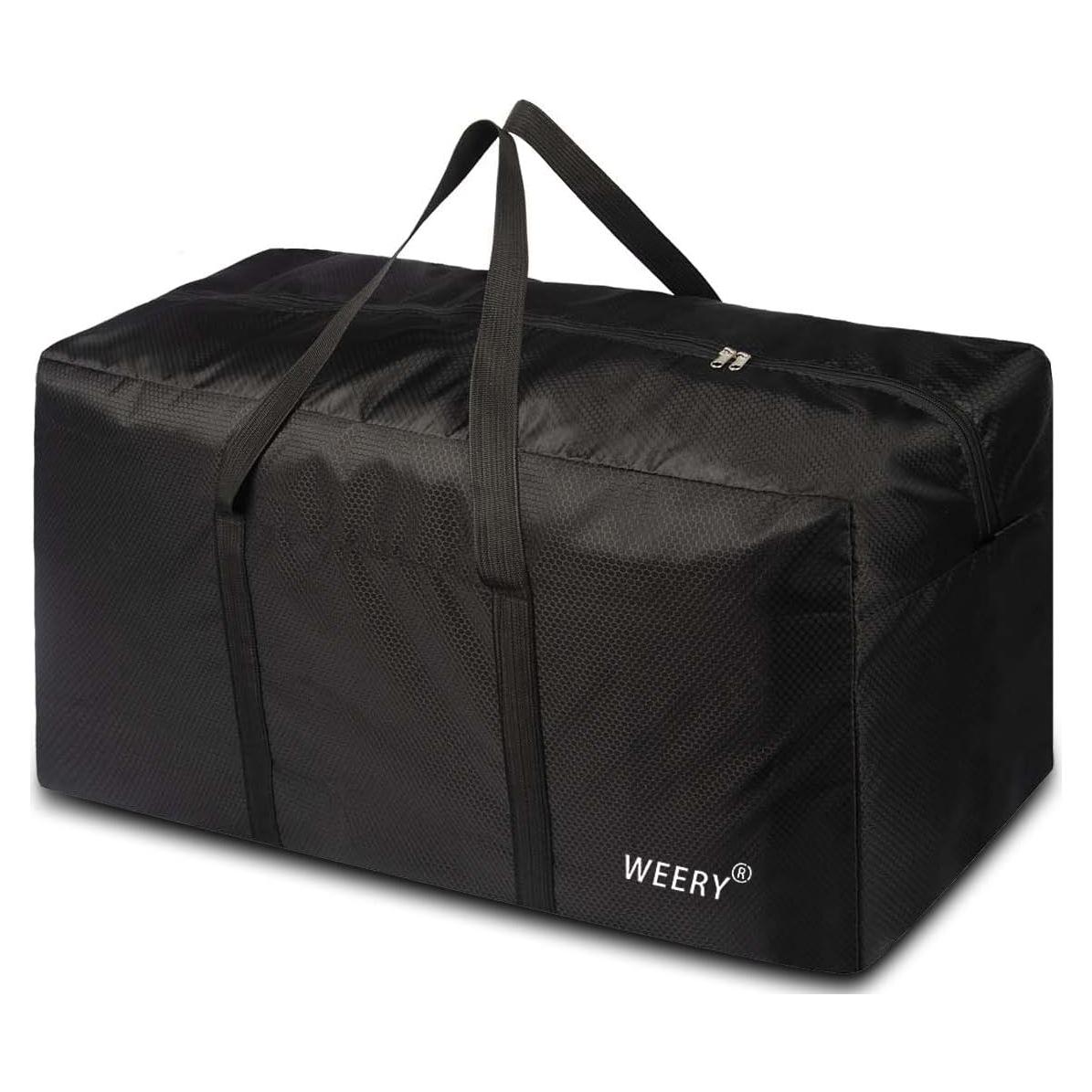 Bolsa de viaje WEERY 96L impermeable plegable unisex negra