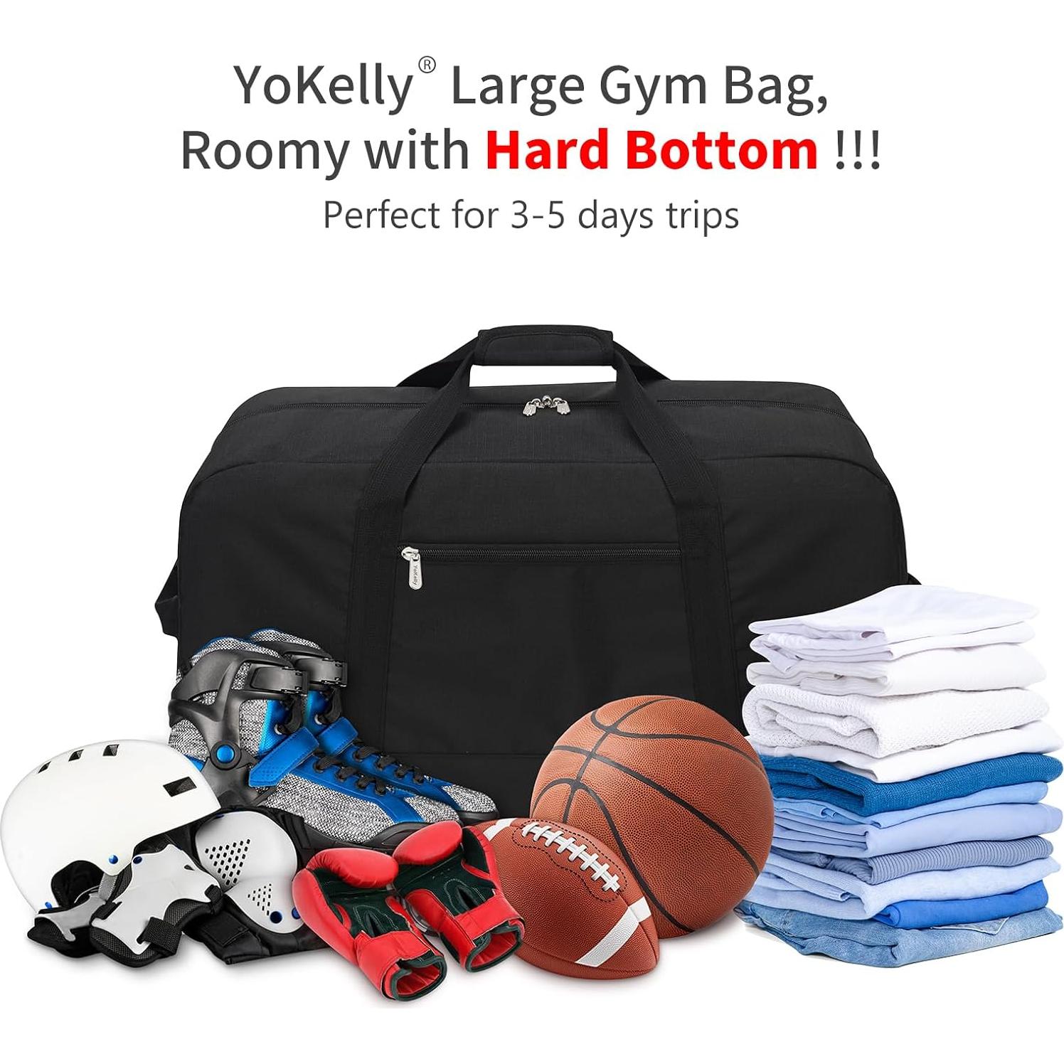 Bolsa de viaje grande 55L para hombres - Negra - 63.5x30.5x30.5 cm