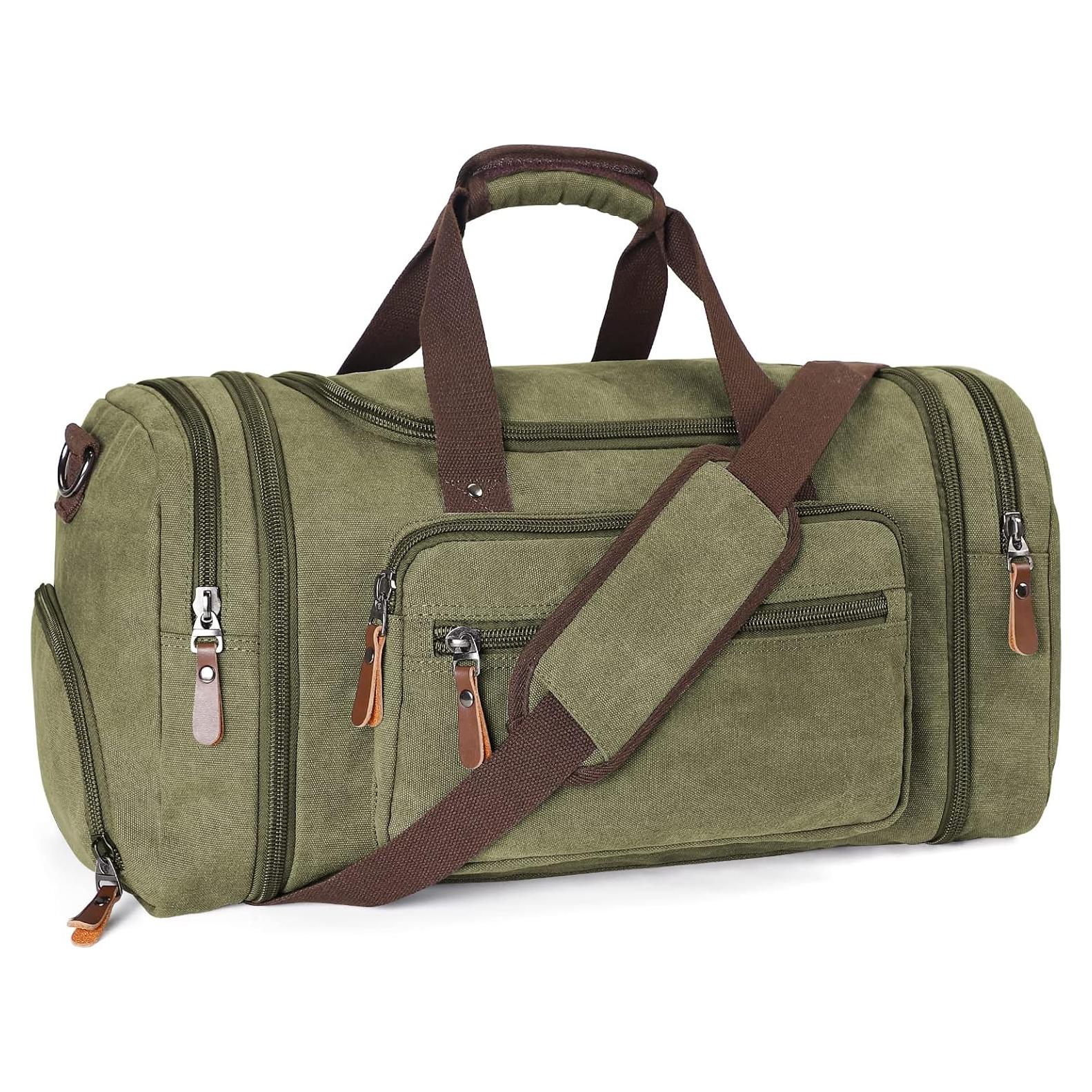 Bolsa de viaje Oflamn 55L con compartimento para zapatos - Verde militar