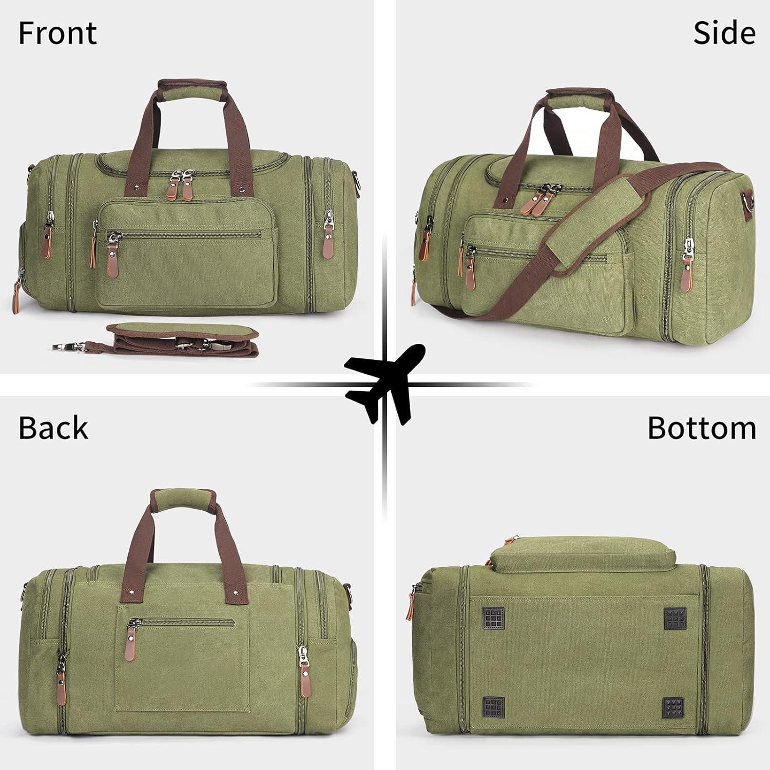 Bolsa de viaje Oflamn 55L con compartimento para zapatos - Verde militar