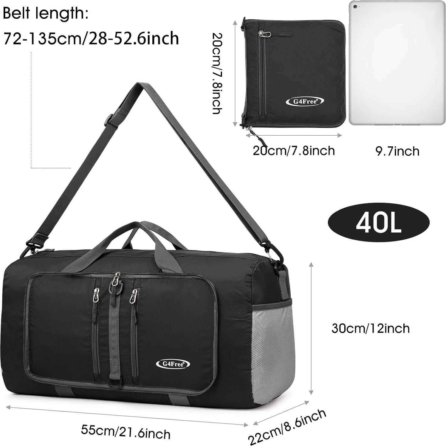 Bolsa Duffle Plegable G4Free 40L Resistente al Agua