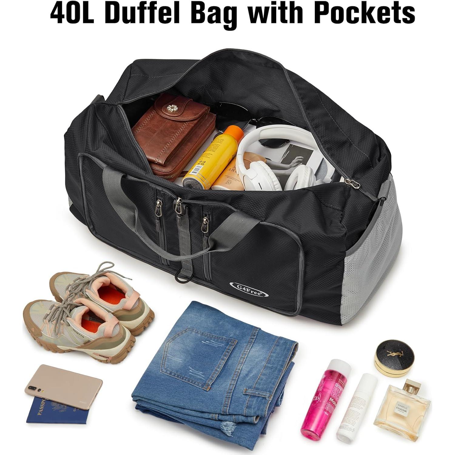 Bolsa Duffle Plegable G4Free 40L Resistente al Agua
