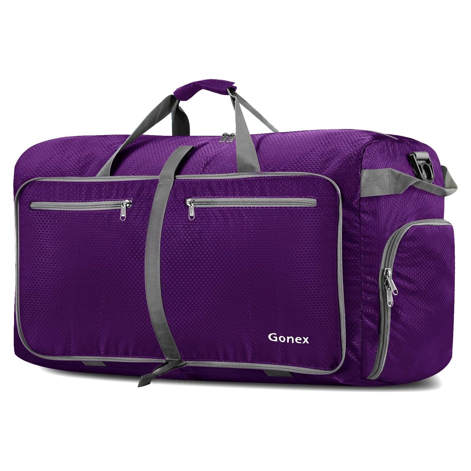 Bolsa de Viaje Plegable Gonex 100L Negra con Compartimento para Zapatos