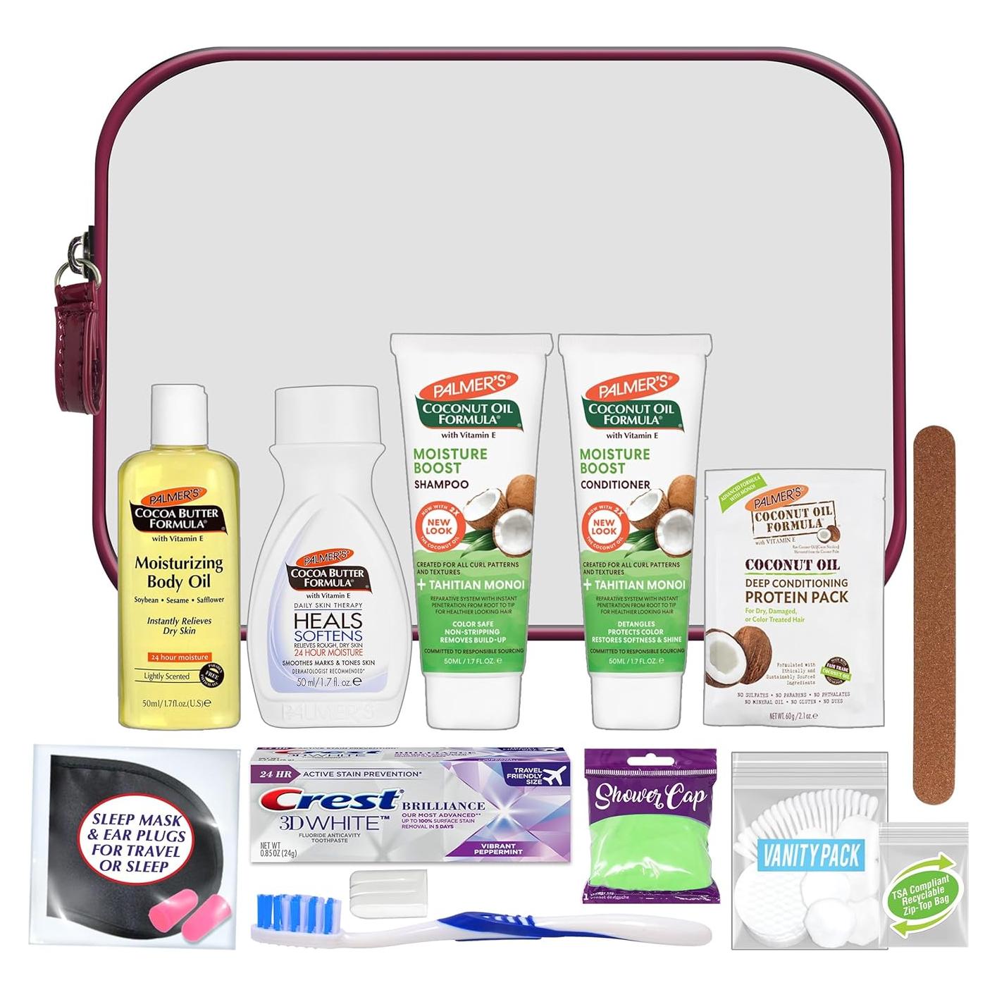 Kit de Viaje para Mujeres Palmer's 15 Piezas Cuidado Personal