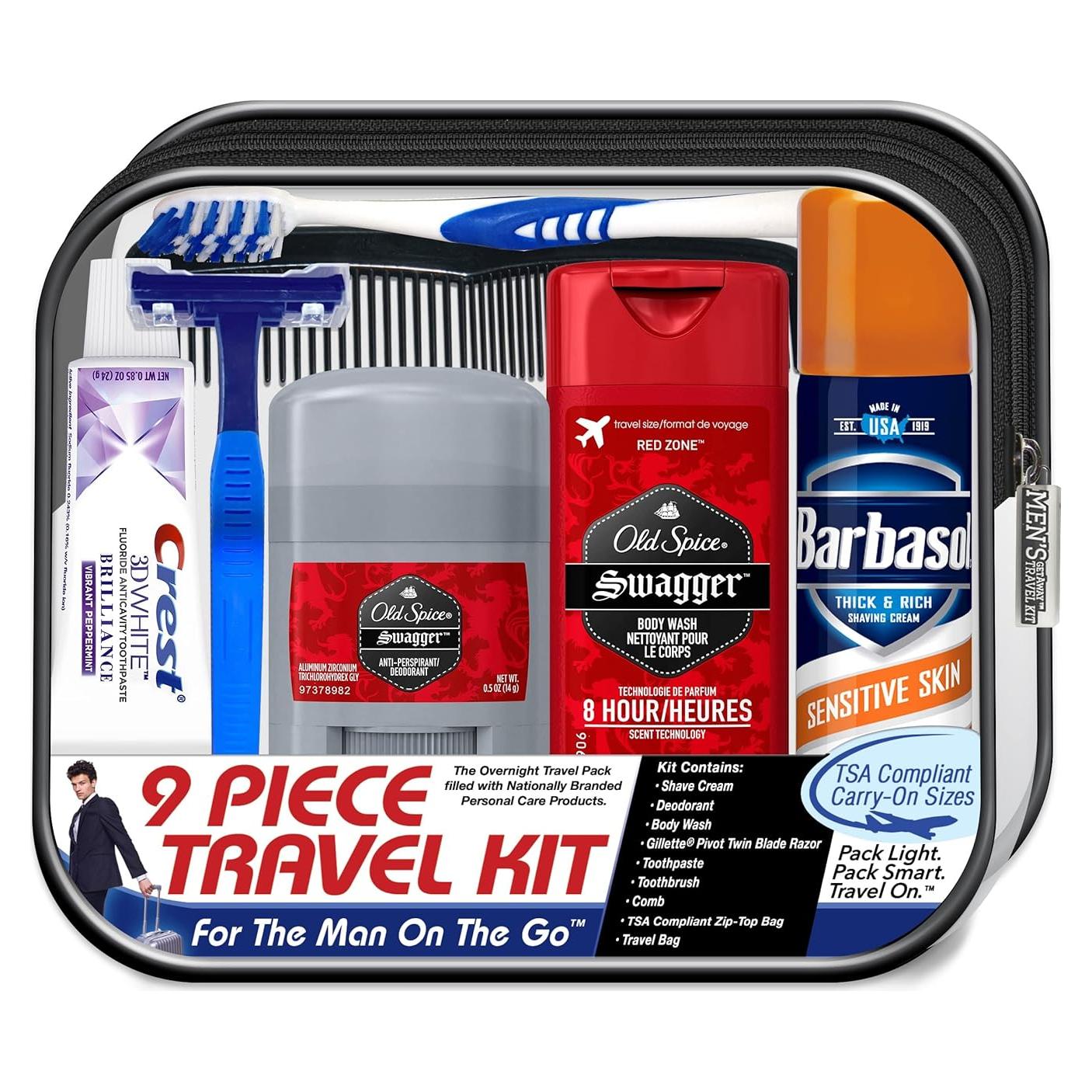 Kit de Viaje para Hombres Old Spice 9 Piezas TSA