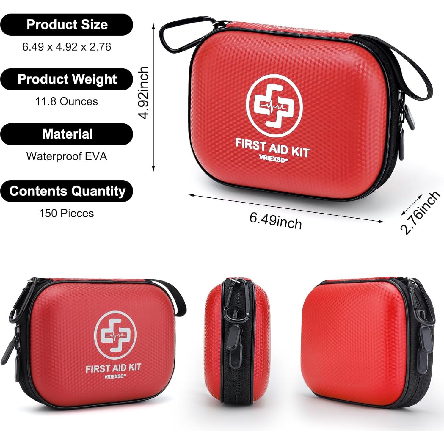 Kit de Primeros Auxilios VRIEXSD Rojo 150 Piezas Impermeable
