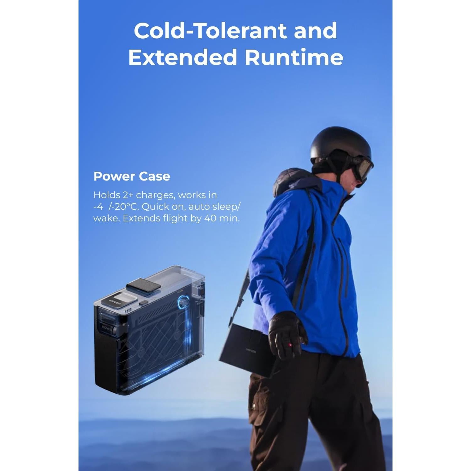 PowerCase for HOVERAir X1 PRO/PROMAX, for Cold Weather with Fast Charging and Instant Wake Up Features