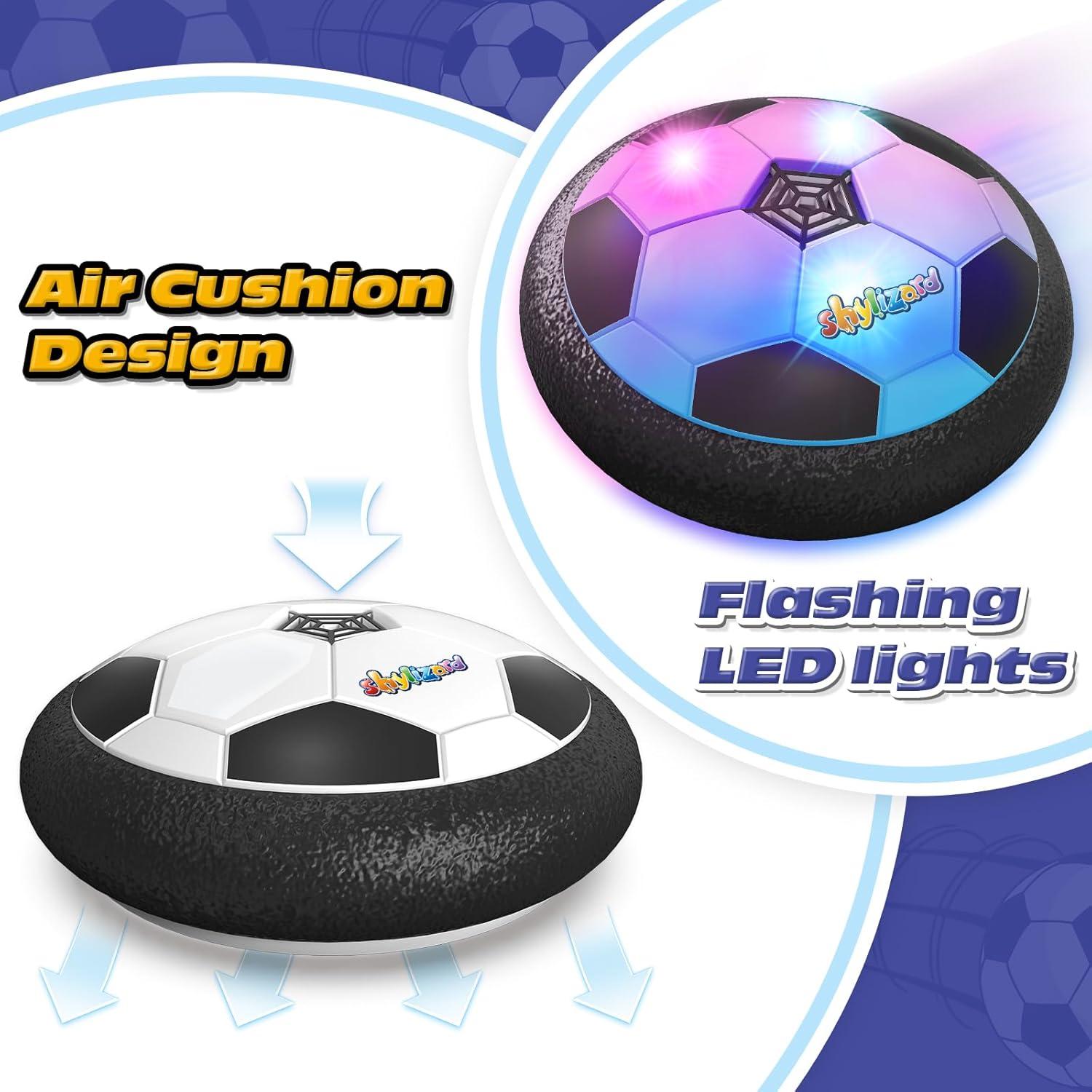 Set of 2 Hover Soccer Ball,Boys Toys Gifts for 3 4 5 6 7 8 Years Old,Air Power Kids Soccer Ball with LED Light,Hover Soccer Ball Indoor for Boys and Girls 3-5 6-8,Outdoor Indoor Game