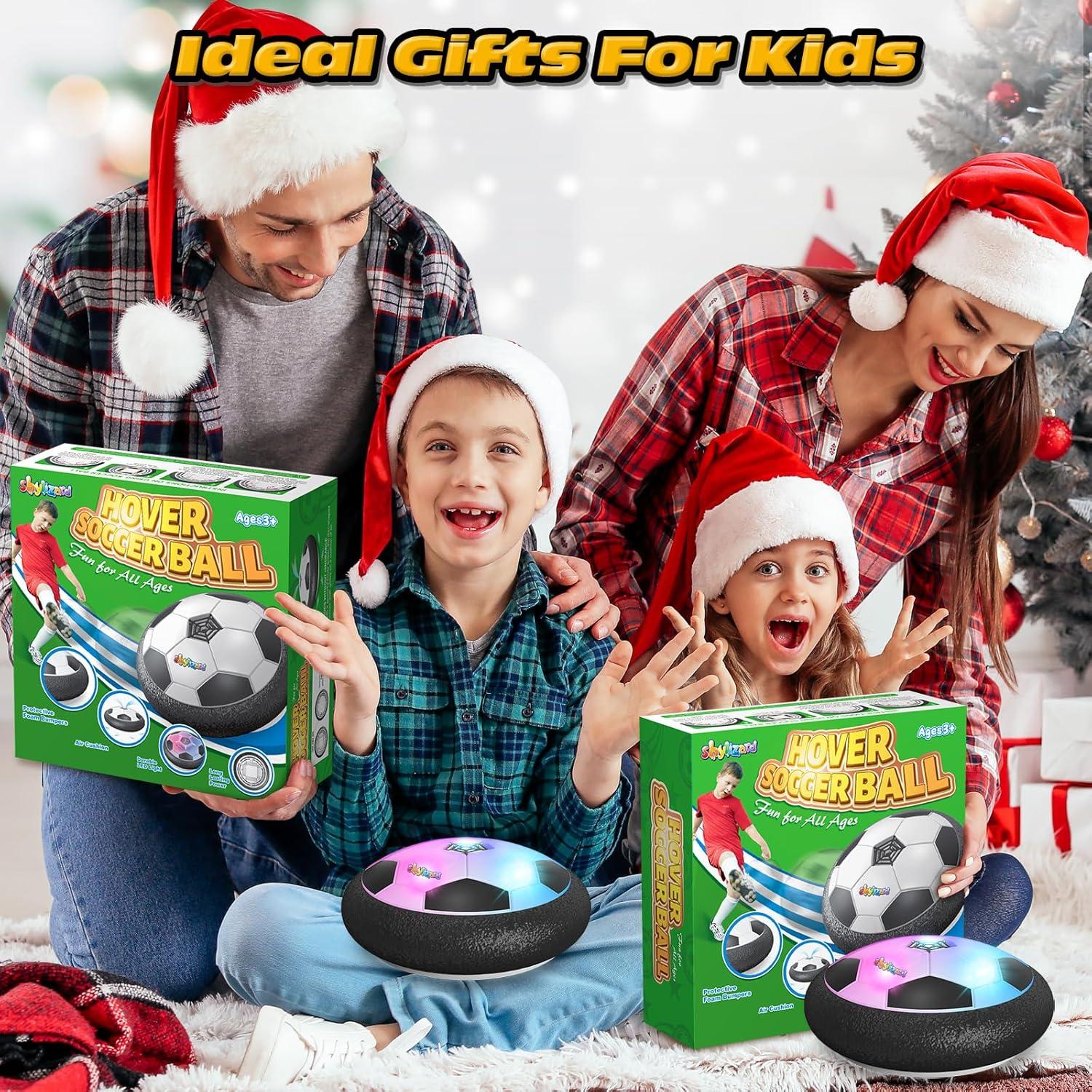 Set of 2 Hover Soccer Ball,Boys Toys Gifts for 3 4 5 6 7 8 Years Old,Air Power Kids Soccer Ball with LED Light,Hover Soccer Ball Indoor for Boys and Girls 3-5 6-8,Outdoor Indoor Game