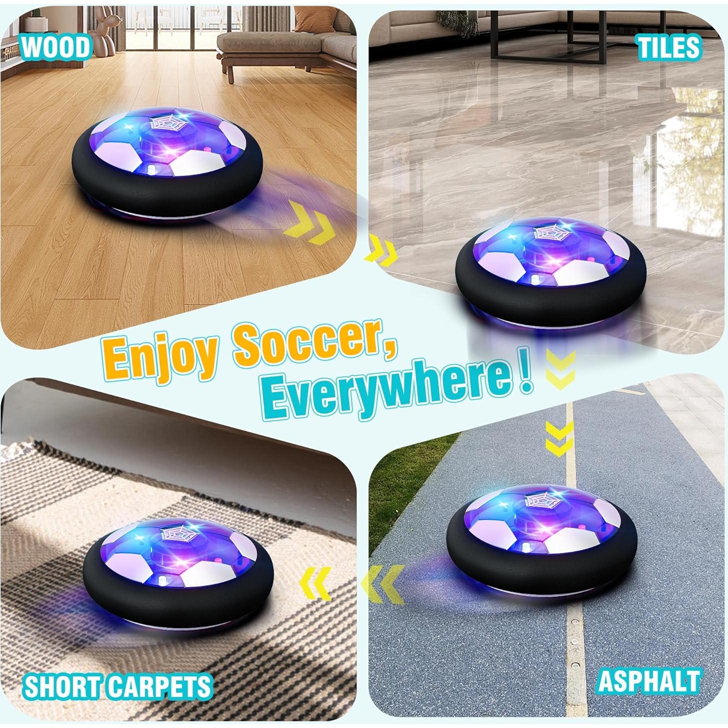 Rechargeable Hover Soccer Ball for Kids - Boy Birthday Gifts Age 6, 7, 8, 9, 10, 11, 12 Year Old, Indoor Light-Up Air Power Floating Soccer Ball Boy Toys for Kids Age 4-6, 6-8, 8-12