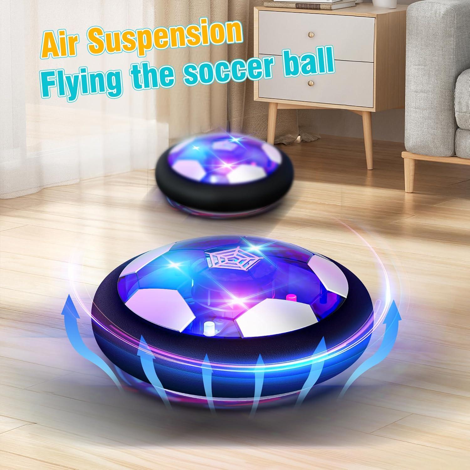 Rechargeable Hover Soccer Ball for Kids - Boy Birthday Gifts Age 6, 7, 8, 9, 10, 11, 12 Year Old, Indoor Light-Up Air Power Floating Soccer Ball Boy Toys for Kids Age 4-6, 6-8, 8-12
