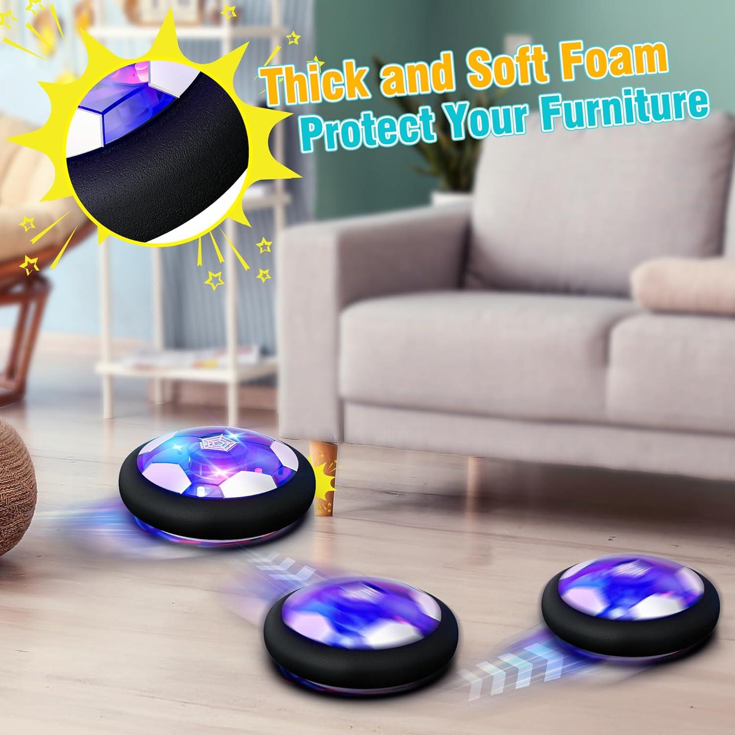 Rechargeable Hover Soccer Ball for Kids - Boy Birthday Gifts Age 6, 7, 8, 9, 10, 11, 12 Year Old, Indoor Light-Up Air Power Floating Soccer Ball Boy Toys for Kids Age 4-6, 6-8, 8-12