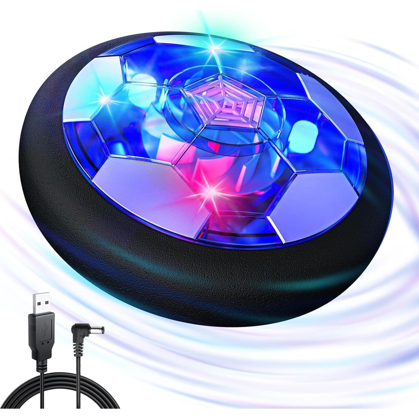 Rechargeable Hover Soccer Ball for Kids - Boy Birthday Gifts Age 6, 7, 8, 9, 10, 11, 12 Year Old, Indoor Light-Up Air Power Floating Soccer Ball Boy Toys for Kids Age 4-6, 6-8, 8-12