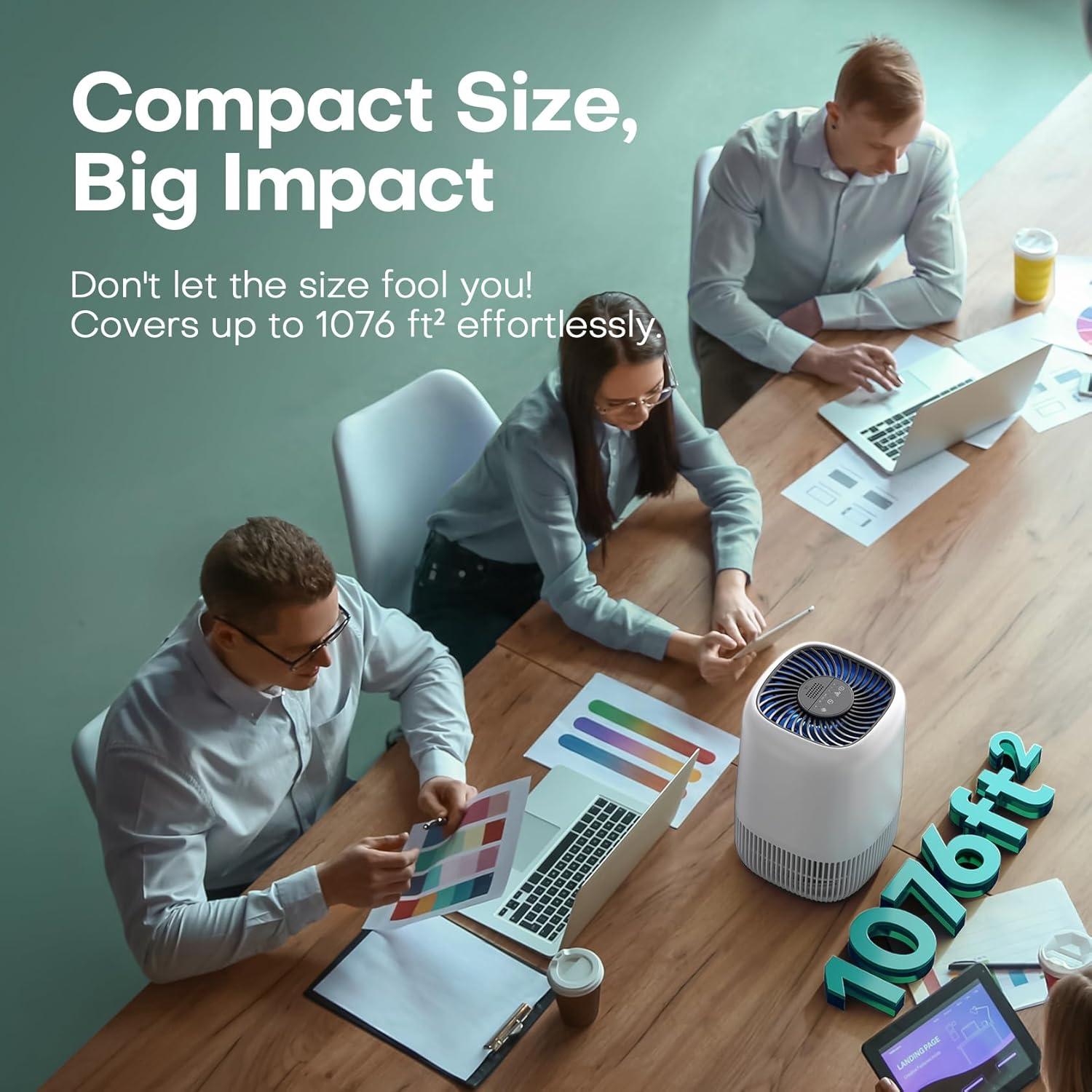 Purificador de Aire HEPA VOOPNU Blanco 99.8 m² Silencioso 22dB