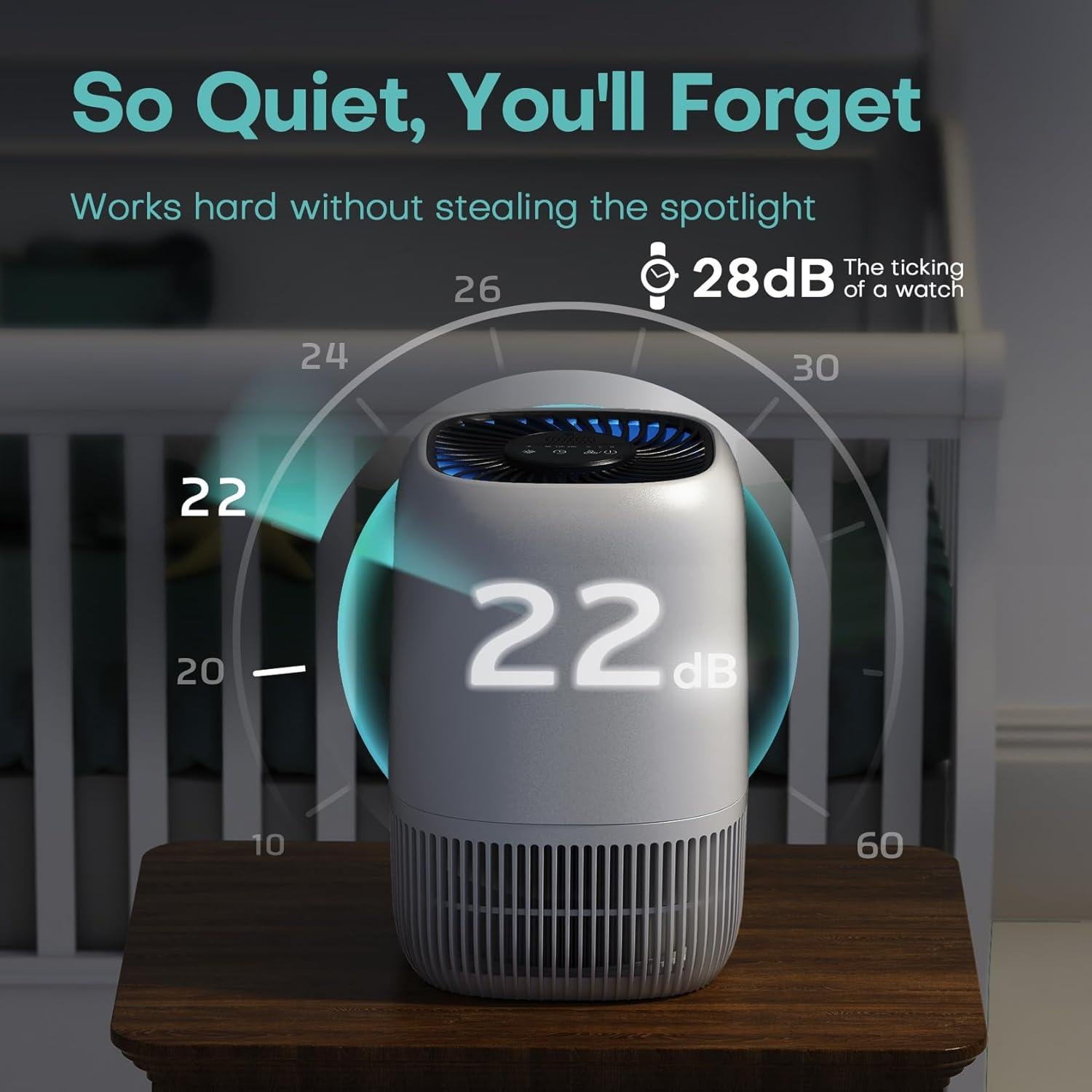 Purificador de Aire HEPA VOOPNU Blanco 99.8 m² Silencioso 22dB