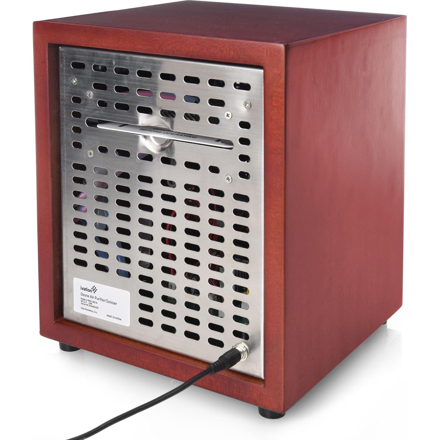 Ivation Ozone Generator Air Purifier, Ionizer & Deodorizer -Purifies Up to 3,500 Sq/Ft -Great for Dust, Pollen, Pets, Smoke & More Cherry