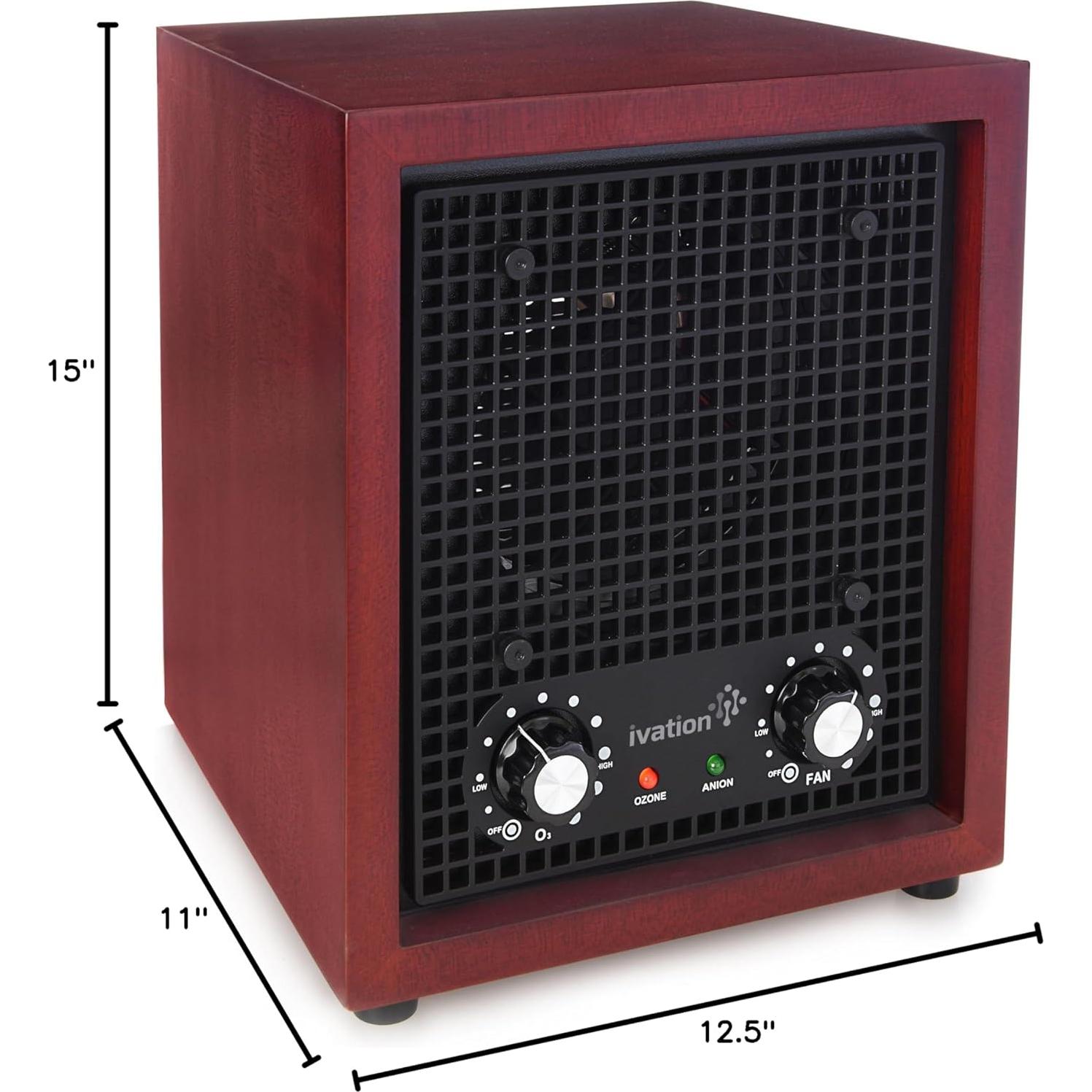 Ivation Ozone Generator Air Purifier, Ionizer & Deodorizer -Purifies Up to 3,500 Sq/Ft -Great for Dust, Pollen, Pets, Smoke & More Cherry