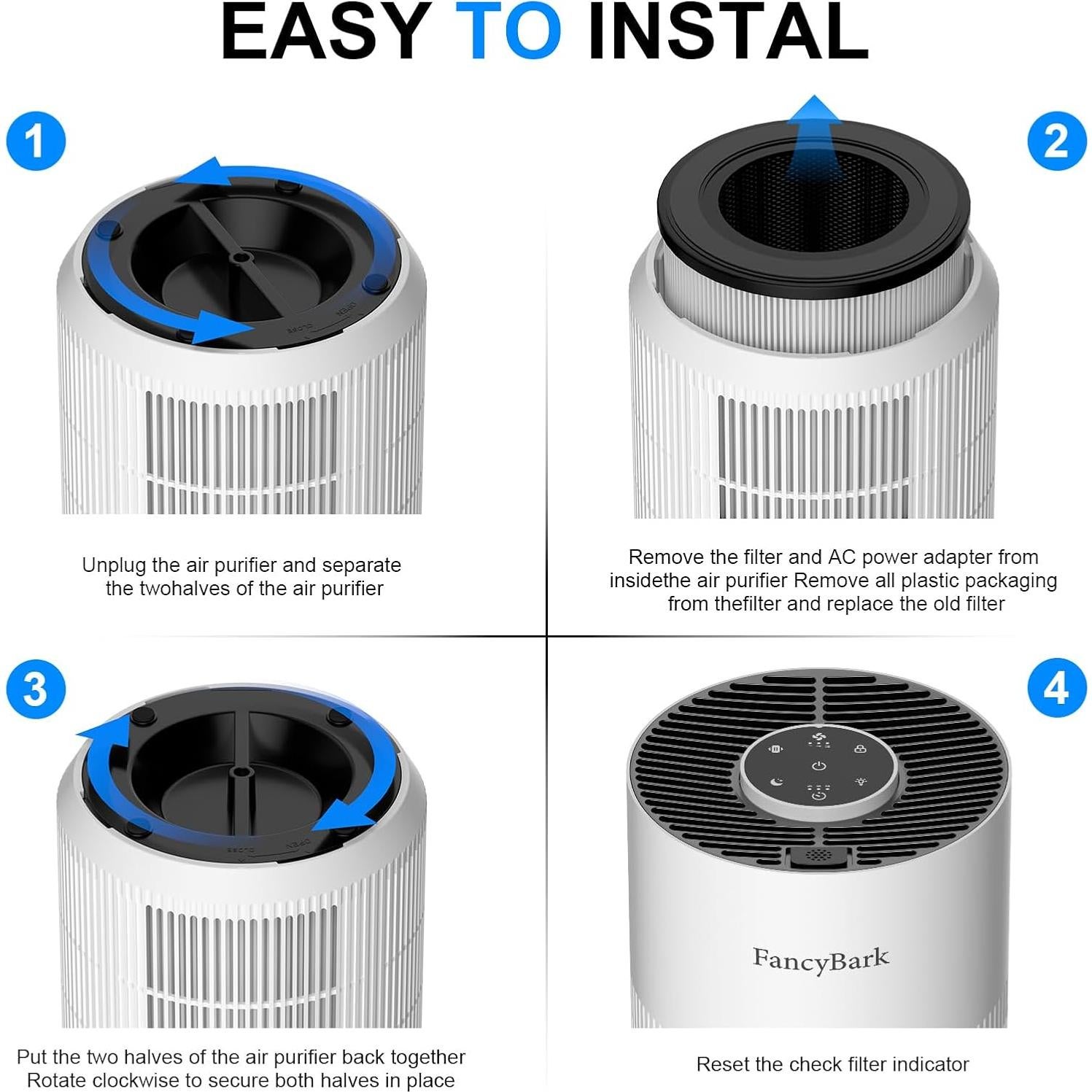 Purificador de Aire FancyBark 4000A Blanco con Filtro HEPA