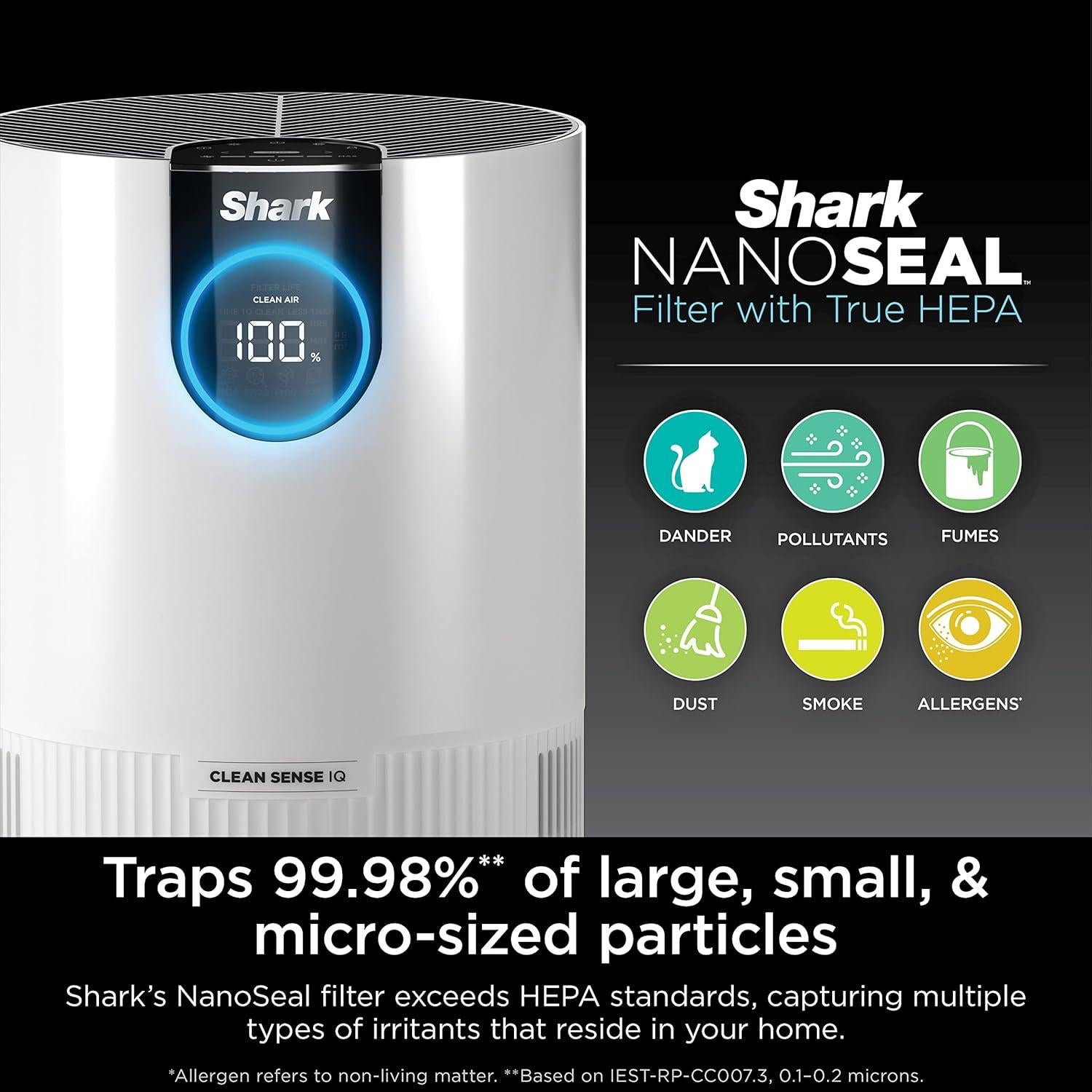 Purificador de Aire Shark HP102 HEPA para Habitaciones 46.45 m²