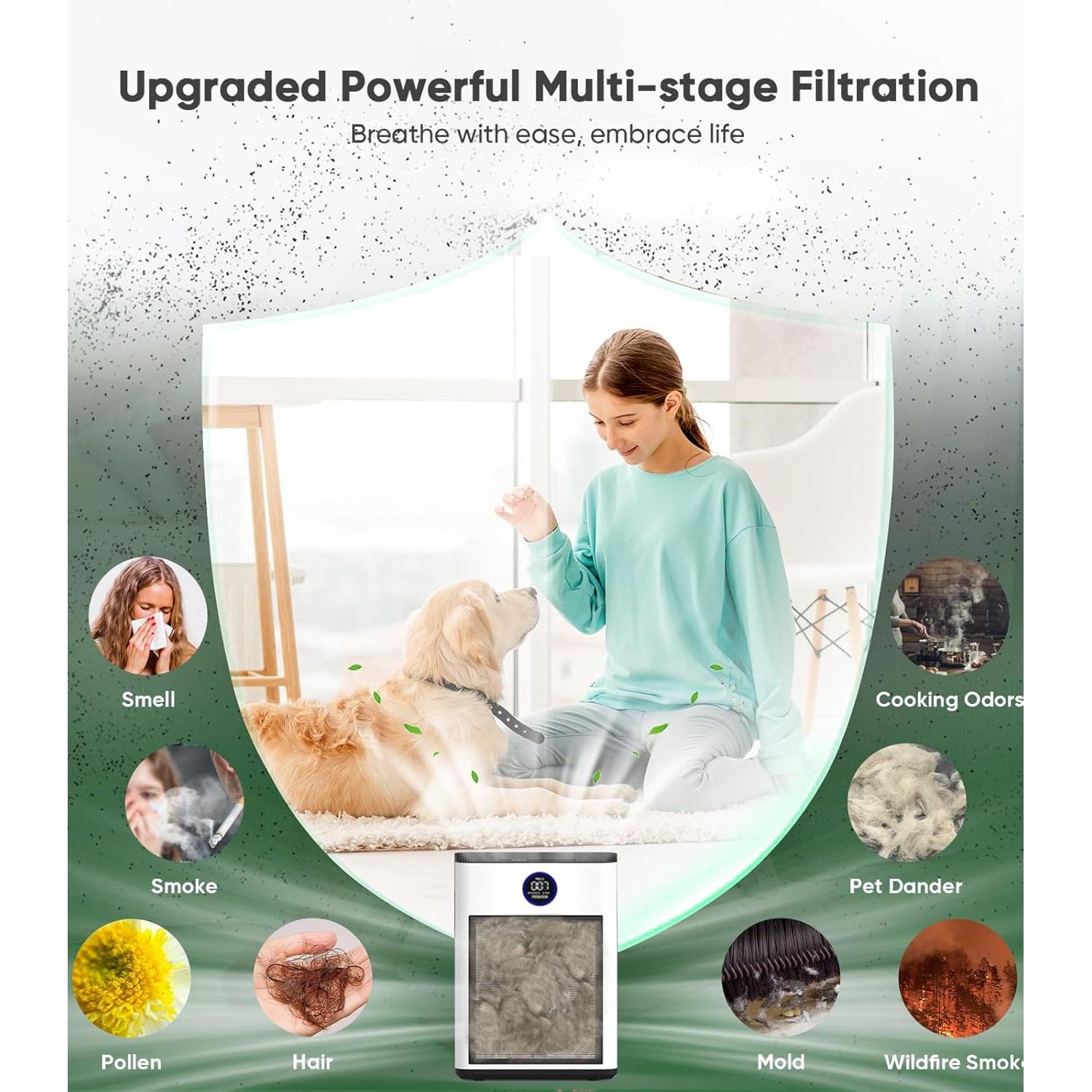 Purificador de Aire FRESHDEW AP303 HEPA 2300ft² (213,7 m²) Silencioso