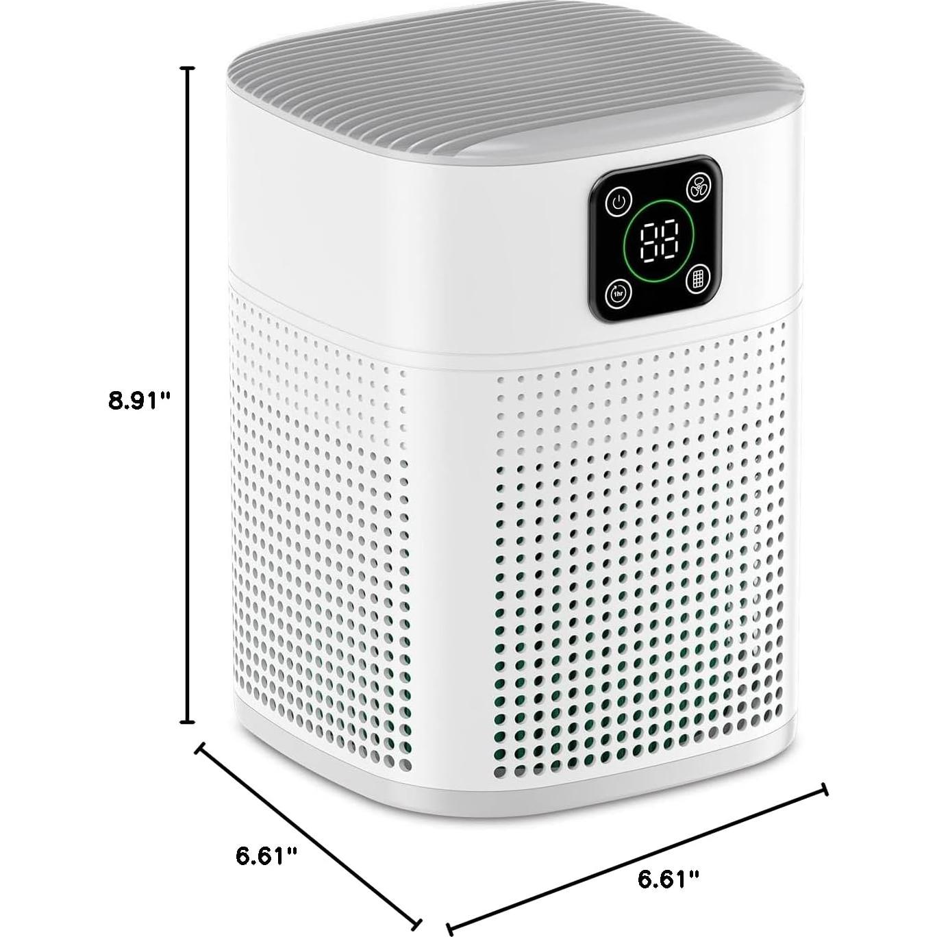 Purificador de Aire Honeyuan H13 HEPA 600 ft² Blanco