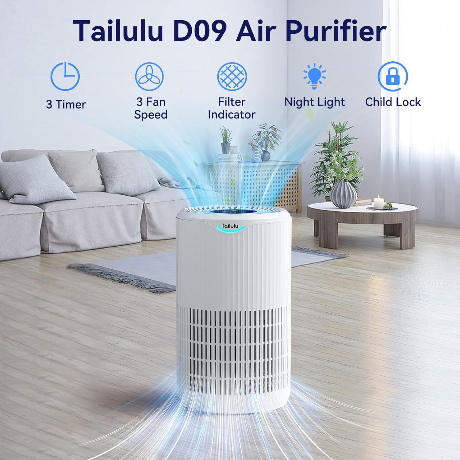 Purificador de Aire Tailulu D09 HEPA 139 m² Silencioso