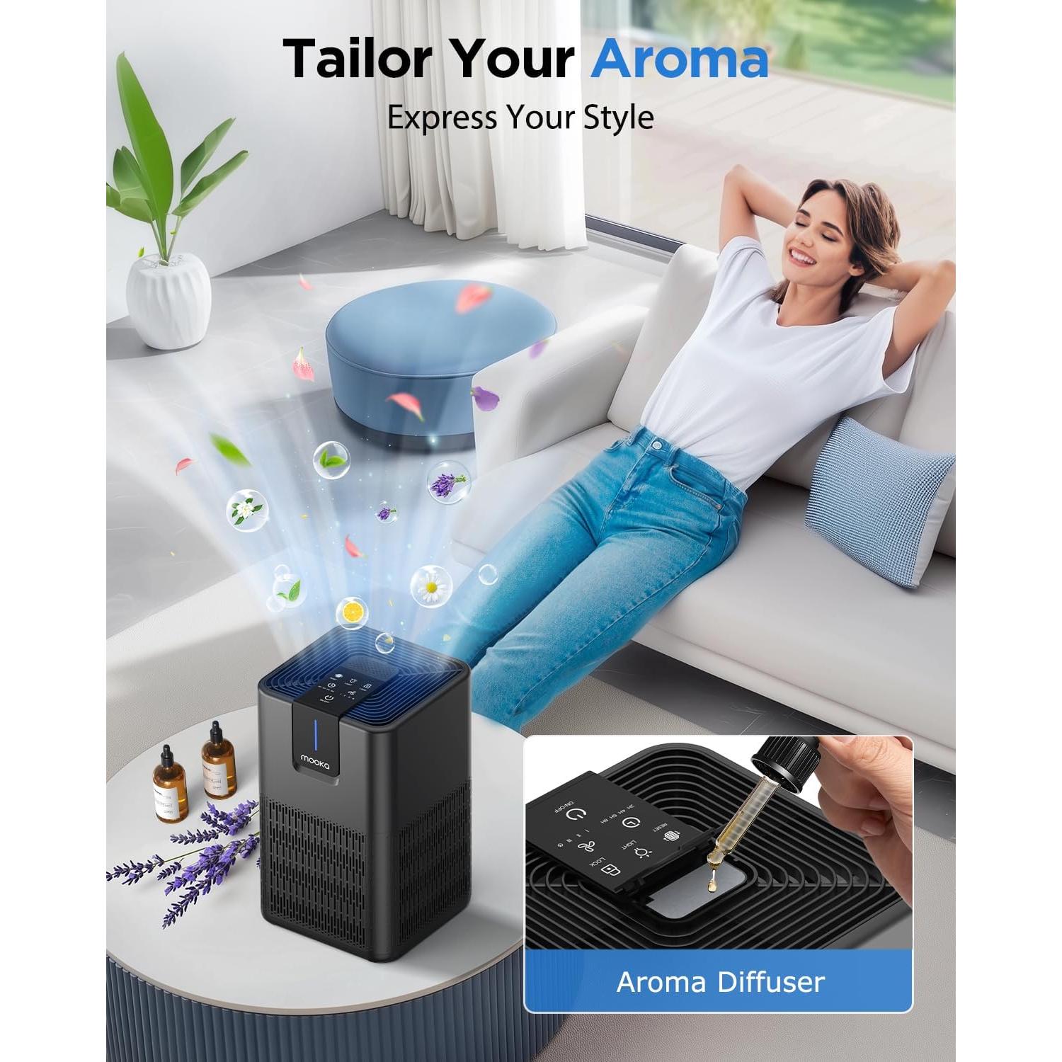 Purificador de Aire HEPA MOOKA M05 para Habitaciones Grandes