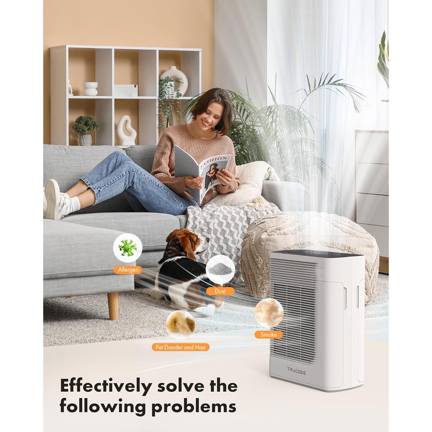 Purificador de Aire Trucozie T356 HEPA para Habitaciones Grandes