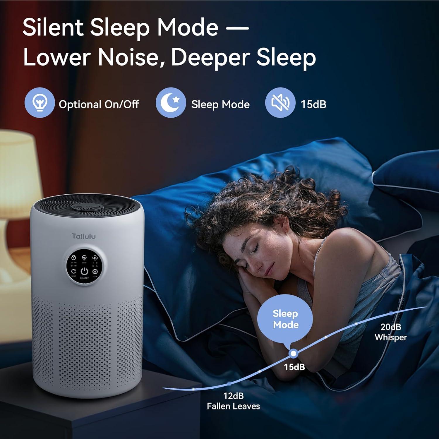 Purificador de Aire HEPA Tailulu D10 para Mascotas 126 m²