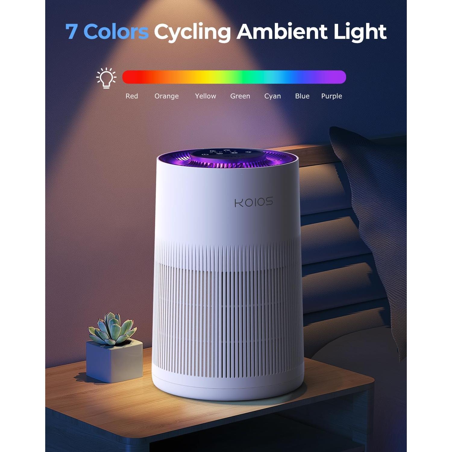 Purificador de Aire KOIOS AP2303 HEPA 111.5m² con Aromaterapia
