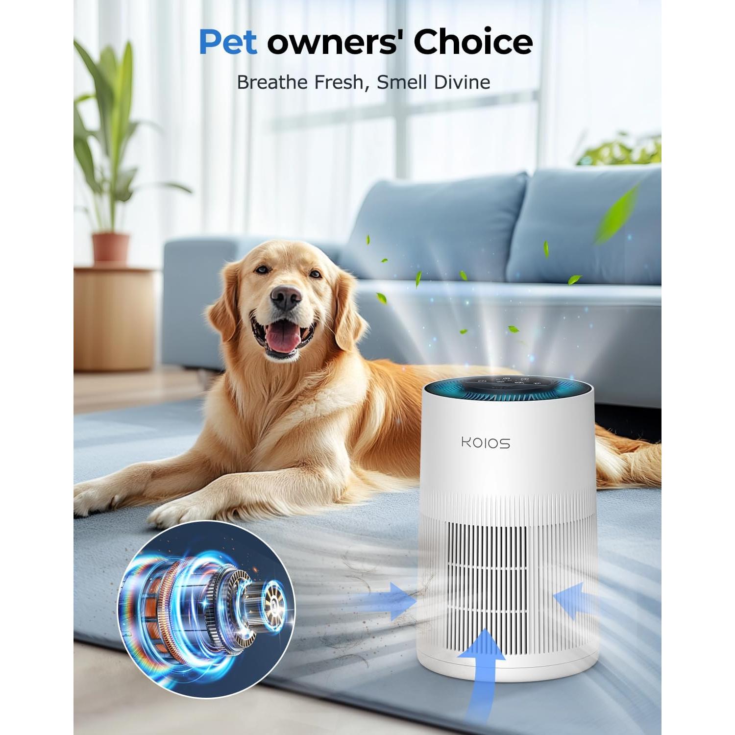 Purificador de Aire KOIOS AP2303 HEPA 111.5m² con Aromaterapia