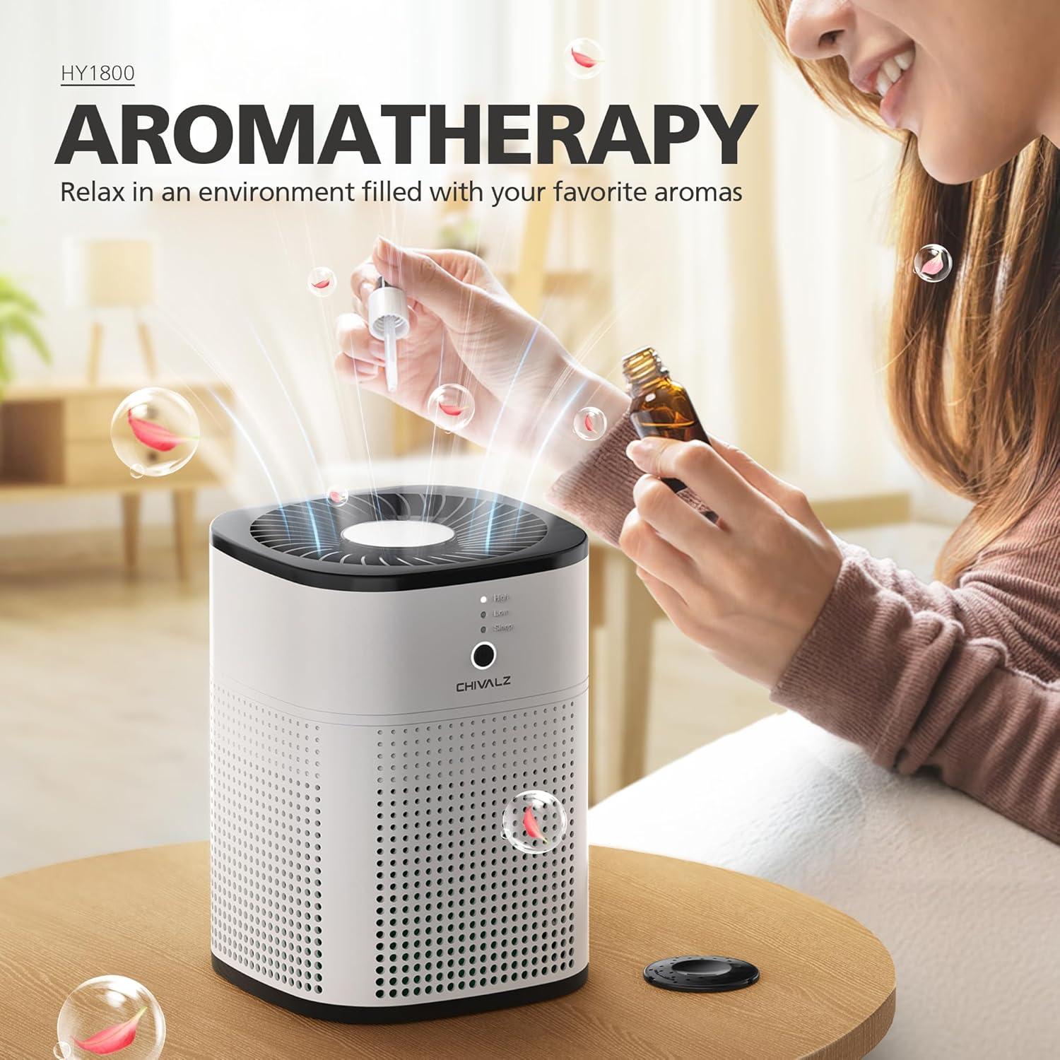 Paquete de 2 Purificadores de Aire CHIVALZ HY1800 HEPA 24dB