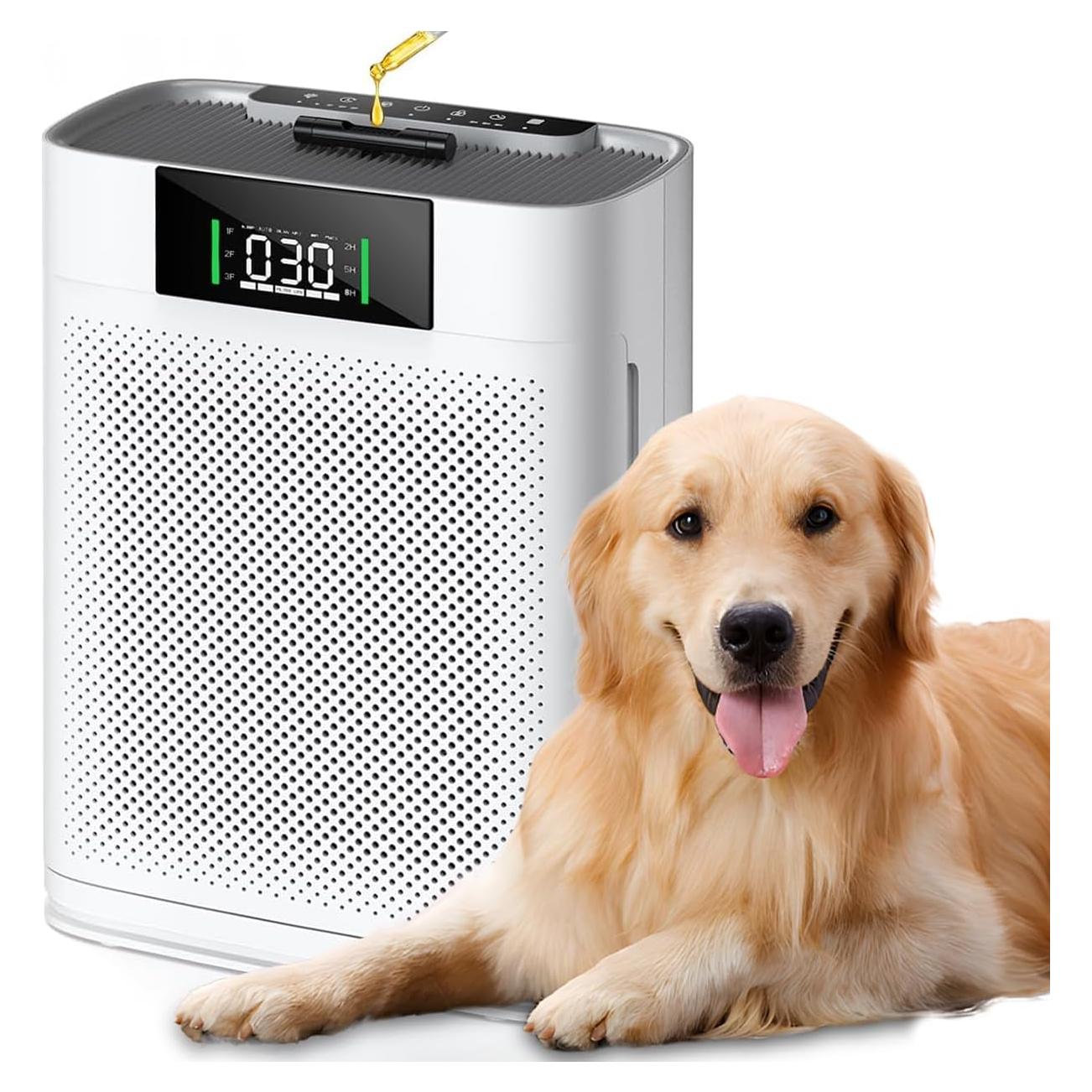 Purificador de Aire Honeyuan ZY3866G HEPA para Habitaciones Grandes